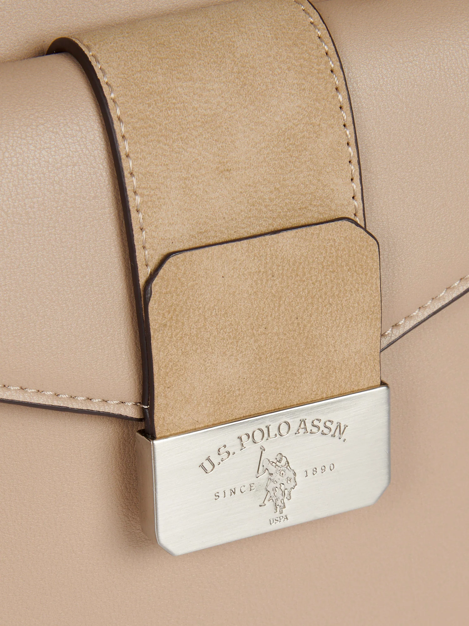 U.S. Polo Assn. Womens Romantic Double Handle Bag in Beige - Image 5