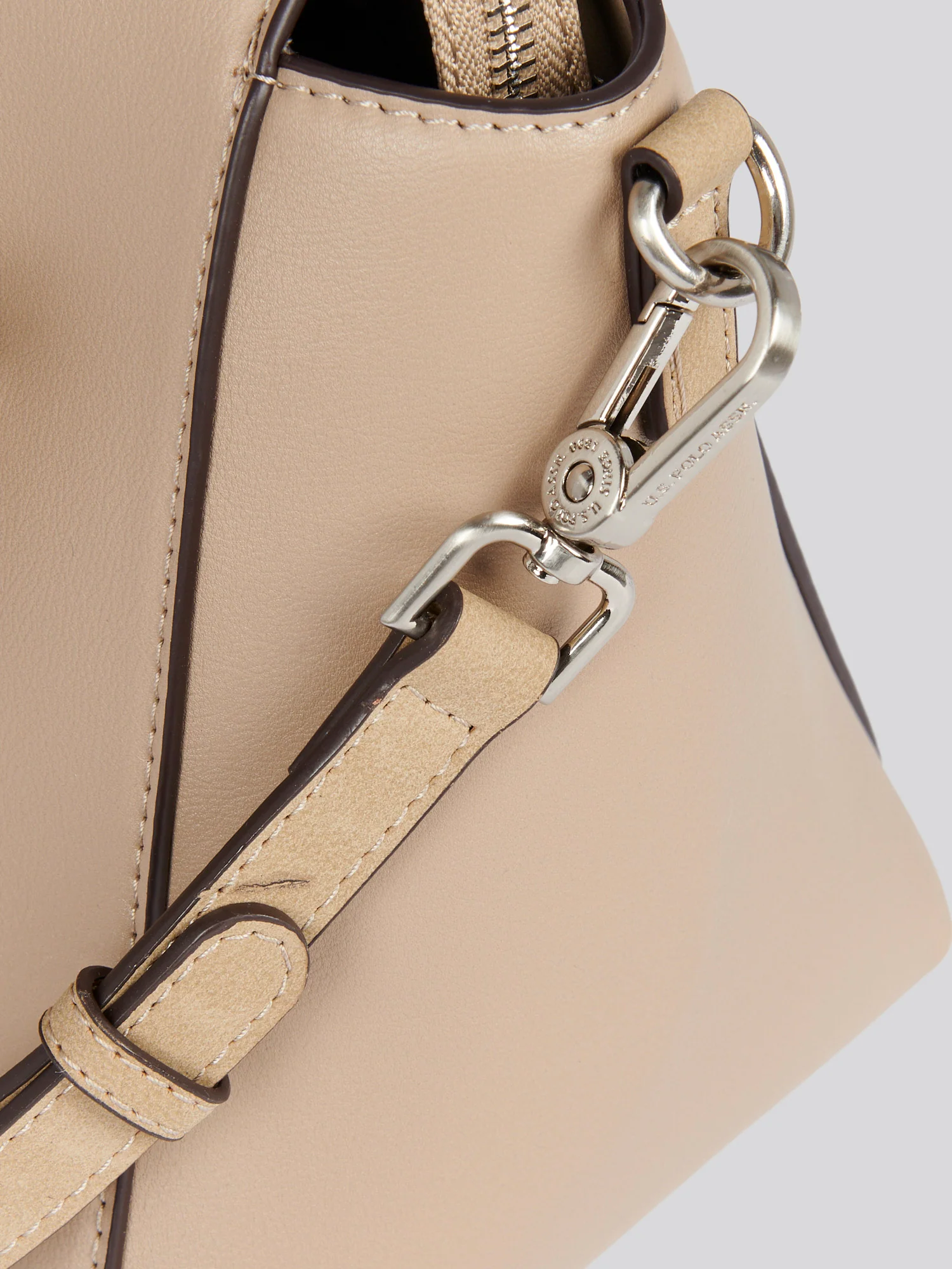 U.S. Polo Assn. Womens Romantic Double Handle Bag in Beige - Image 7