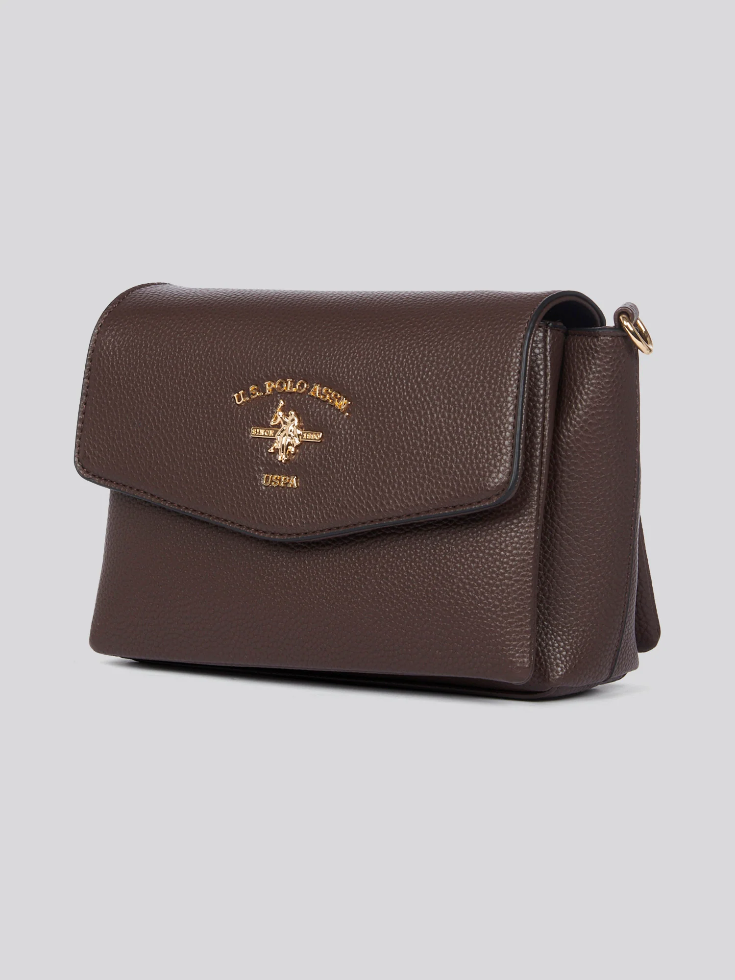 U.S. Polo Assn. Womens Stanford Flap Crossbody Bag in Dark Brown - Image 4