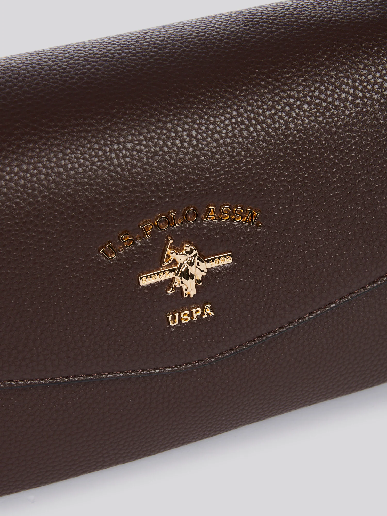 U.S. Polo Assn. Womens Stanford Flap Crossbody Bag in Dark Brown - Image 5