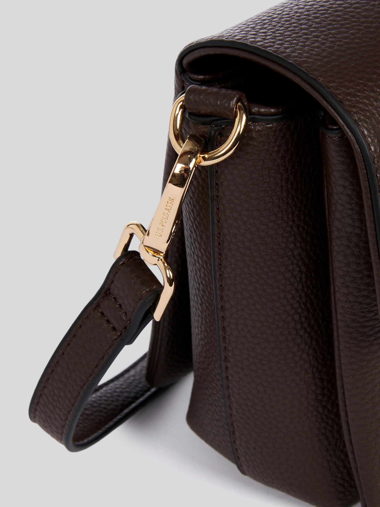 U.S. Polo Assn. Womens Stanford Flap Crossbody Bag in Dark Brown - Image 6