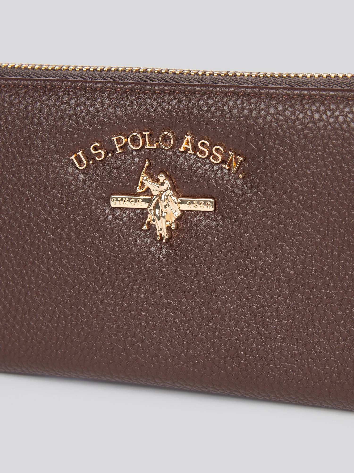 U.S. Polo Assn. Womens Stanford Large Zip Around Wallet in Dark Brown - Image 5