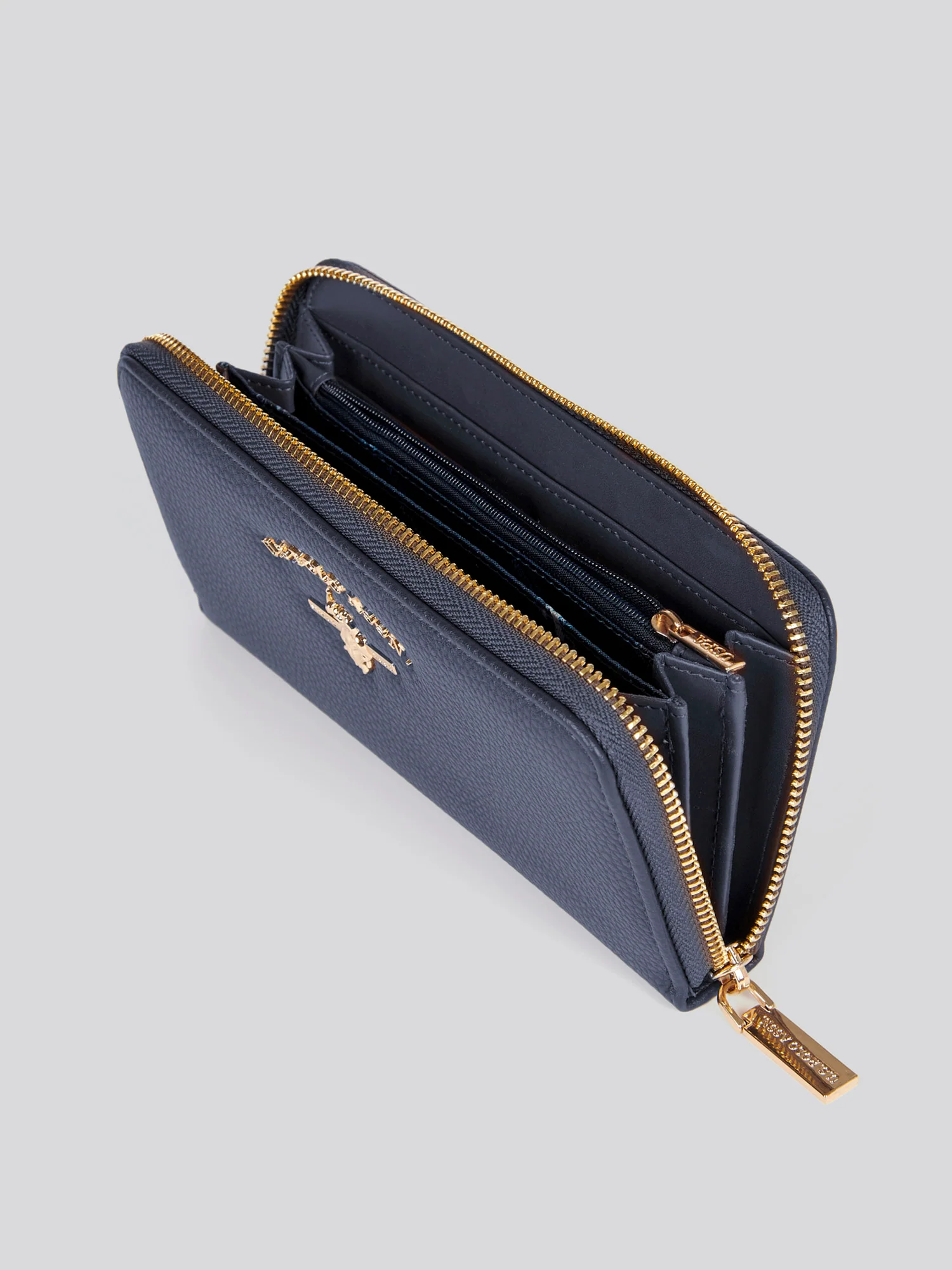 U.S. Polo Assn. Womens Stanford Large Zip Around Wallet in Navy - Image 4