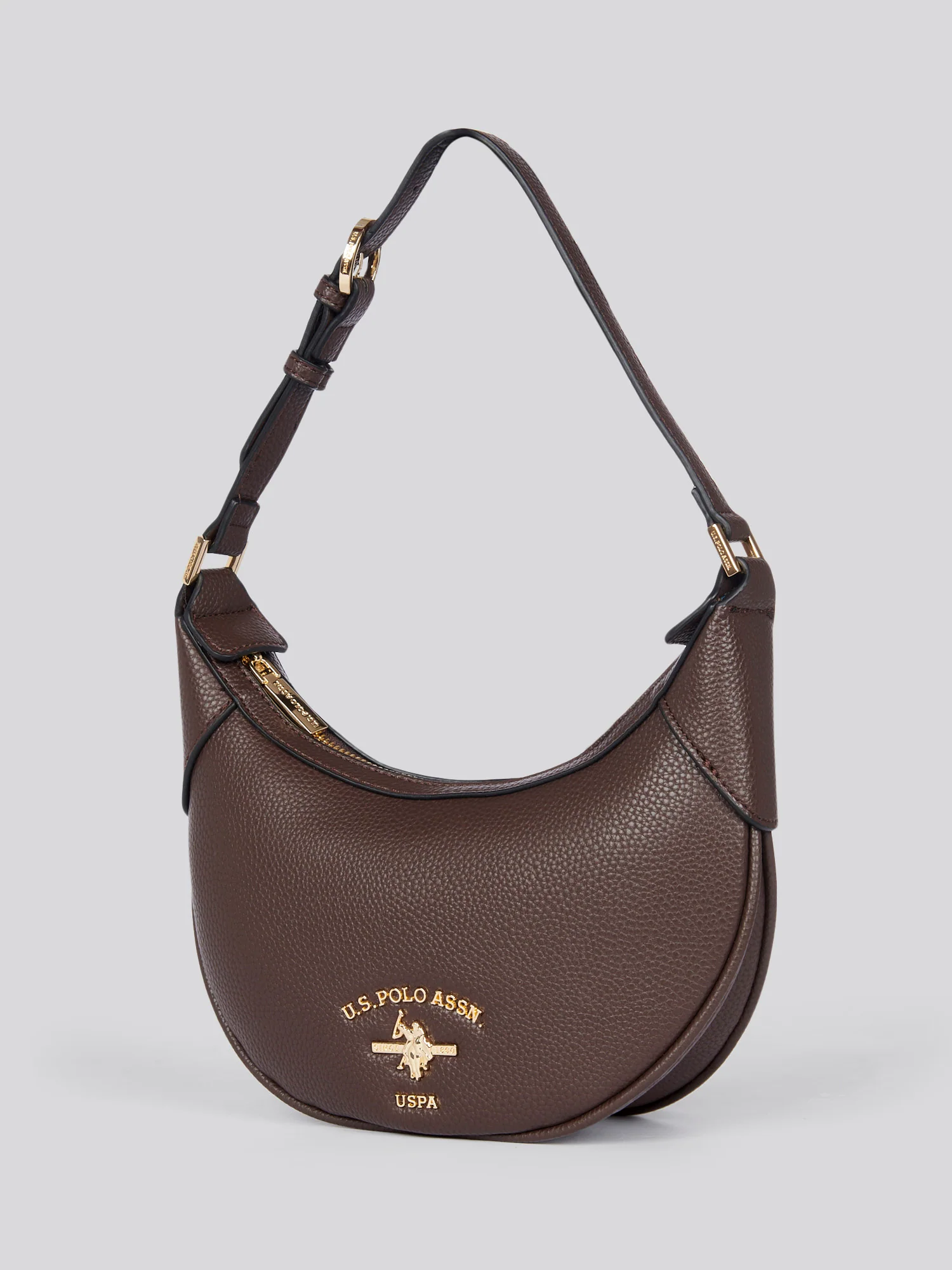 U.S. Polo Assn. Womens Stanford Small Hobo Bag in Dark Brown - Image 2