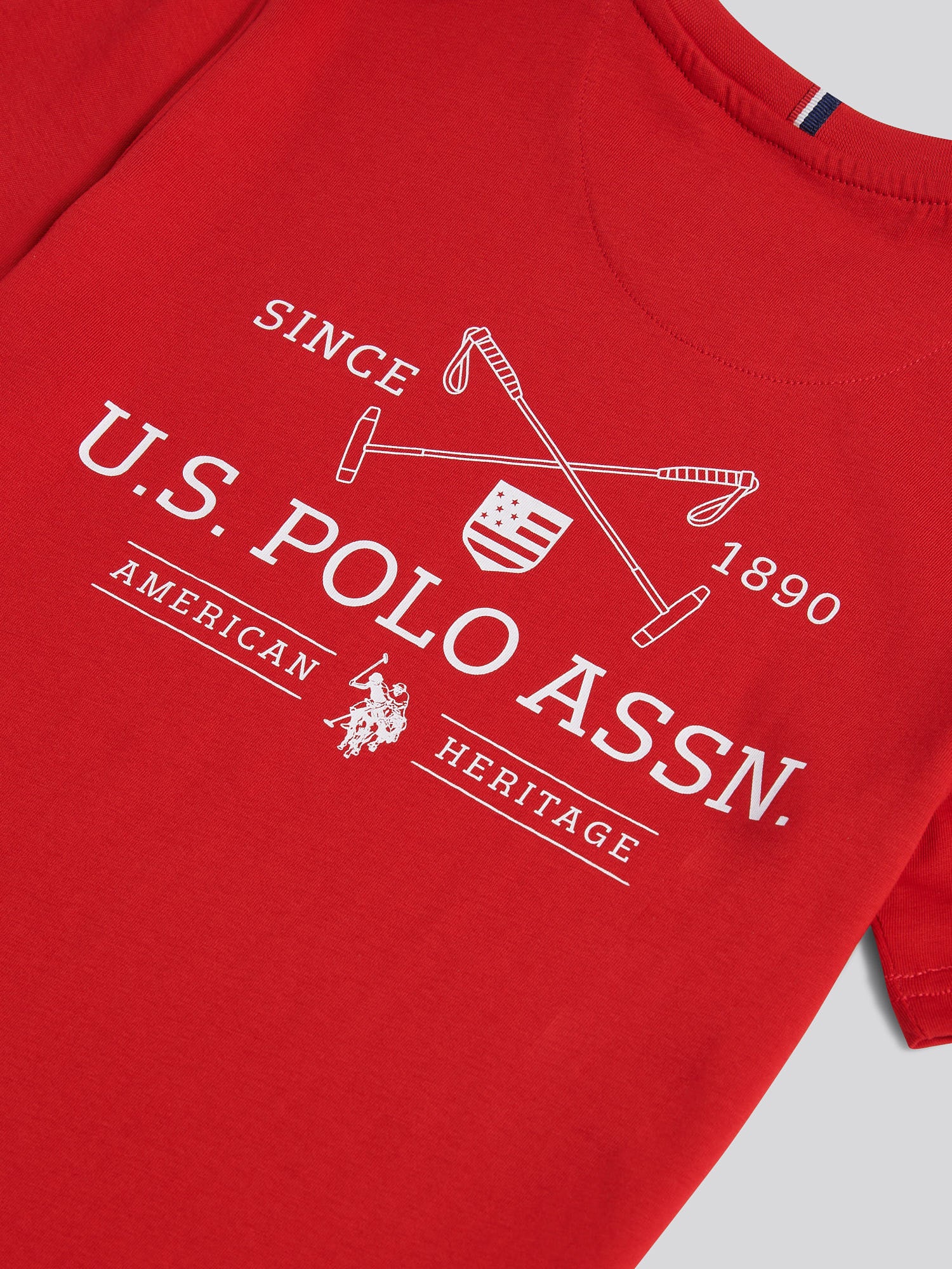 Boys USPA Back Graphic T-Shirt in Haute Red - Image 10