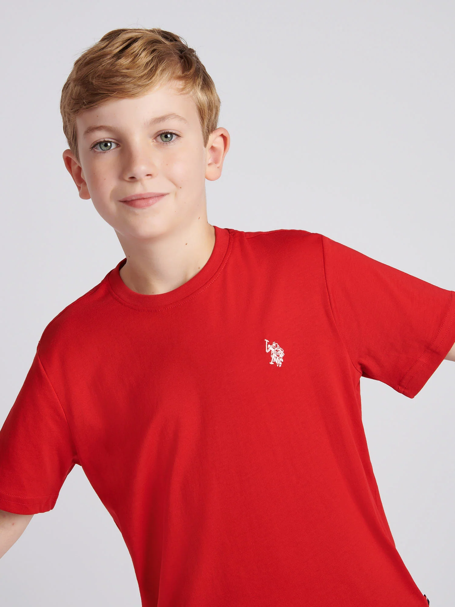 Boys USPA Back Graphic T-Shirt in Haute Red - Image 2