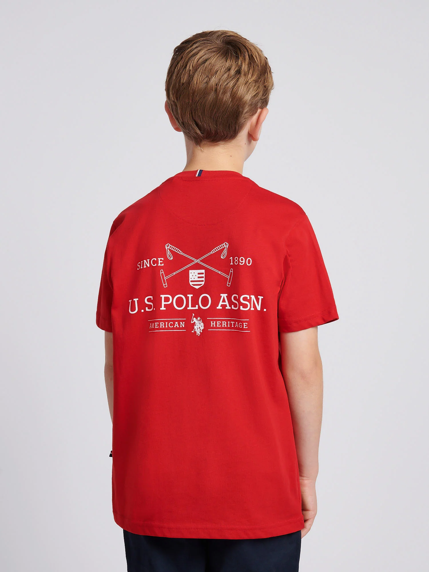 Boys USPA Back Graphic T-Shirt in Haute Red - Image 4