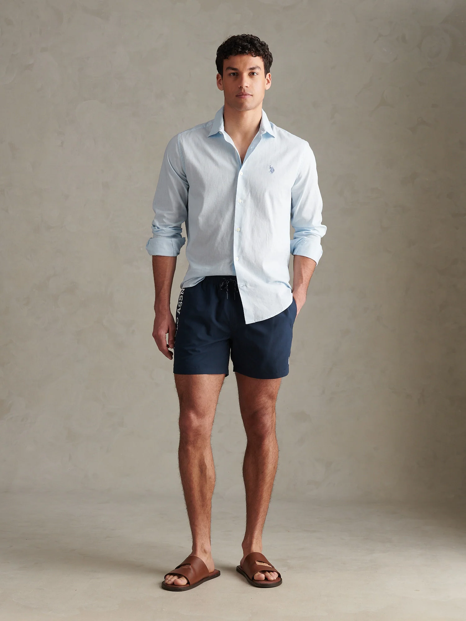 Mens Classic Swim Shorts Dark Sapphire Navy - Image 3