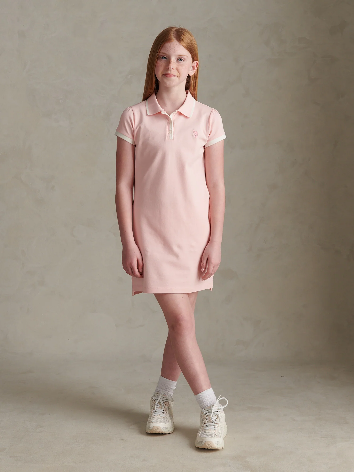 Girls Cap Sleeve Polo Dress Crystal Rose - Image 4