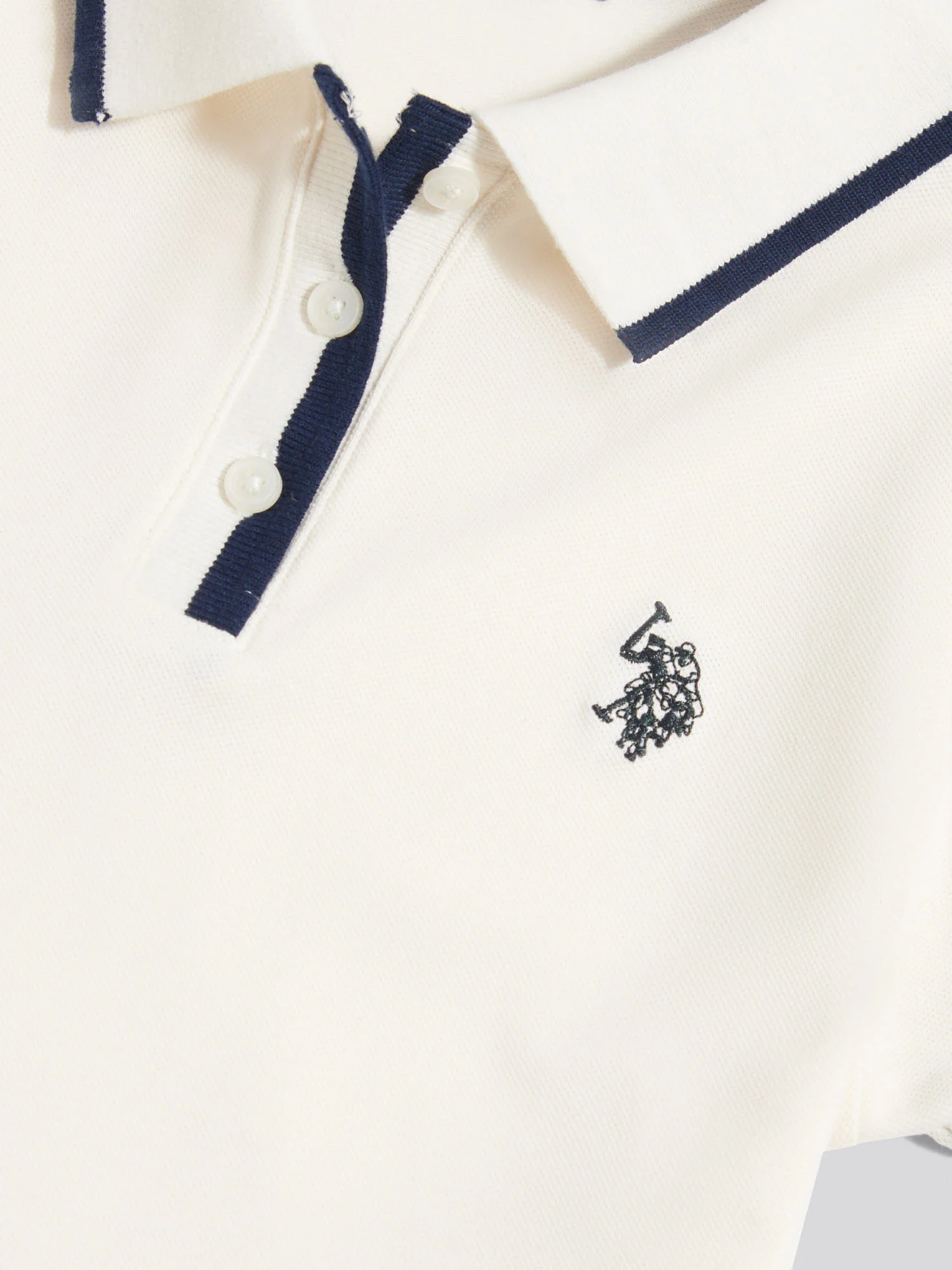 Girls Cap Sleeve Polo Dress Marshmallow - Image 7