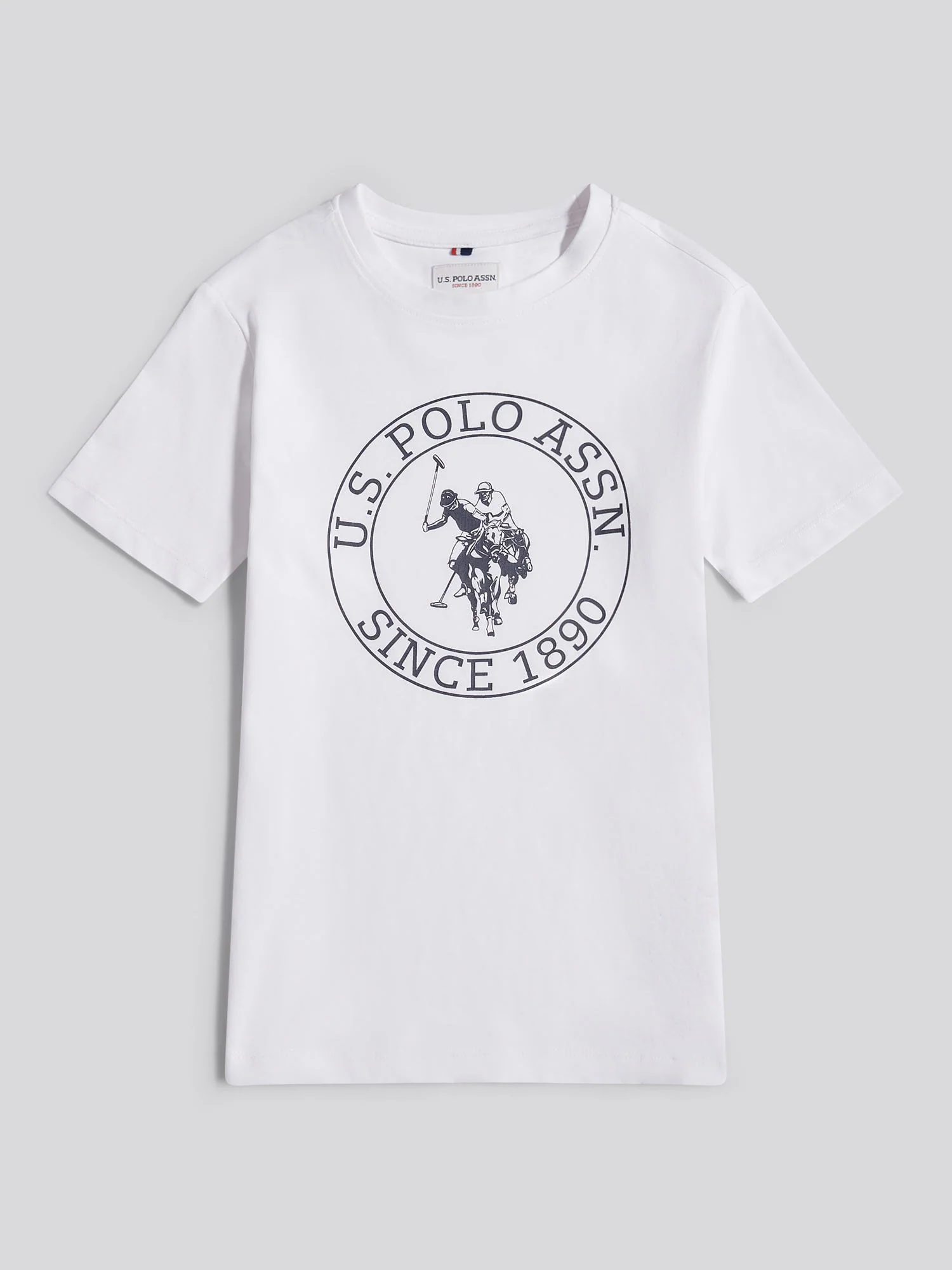 Boys USPA Circle Print T-Shirt in Bright White - Image 5