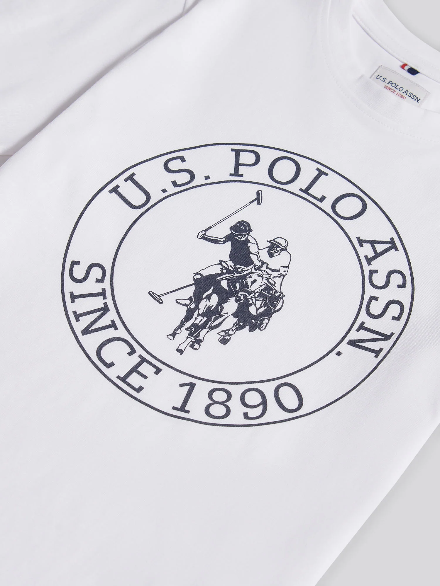 Boys USPA Circle Print T-Shirt in Bright White - Image 7