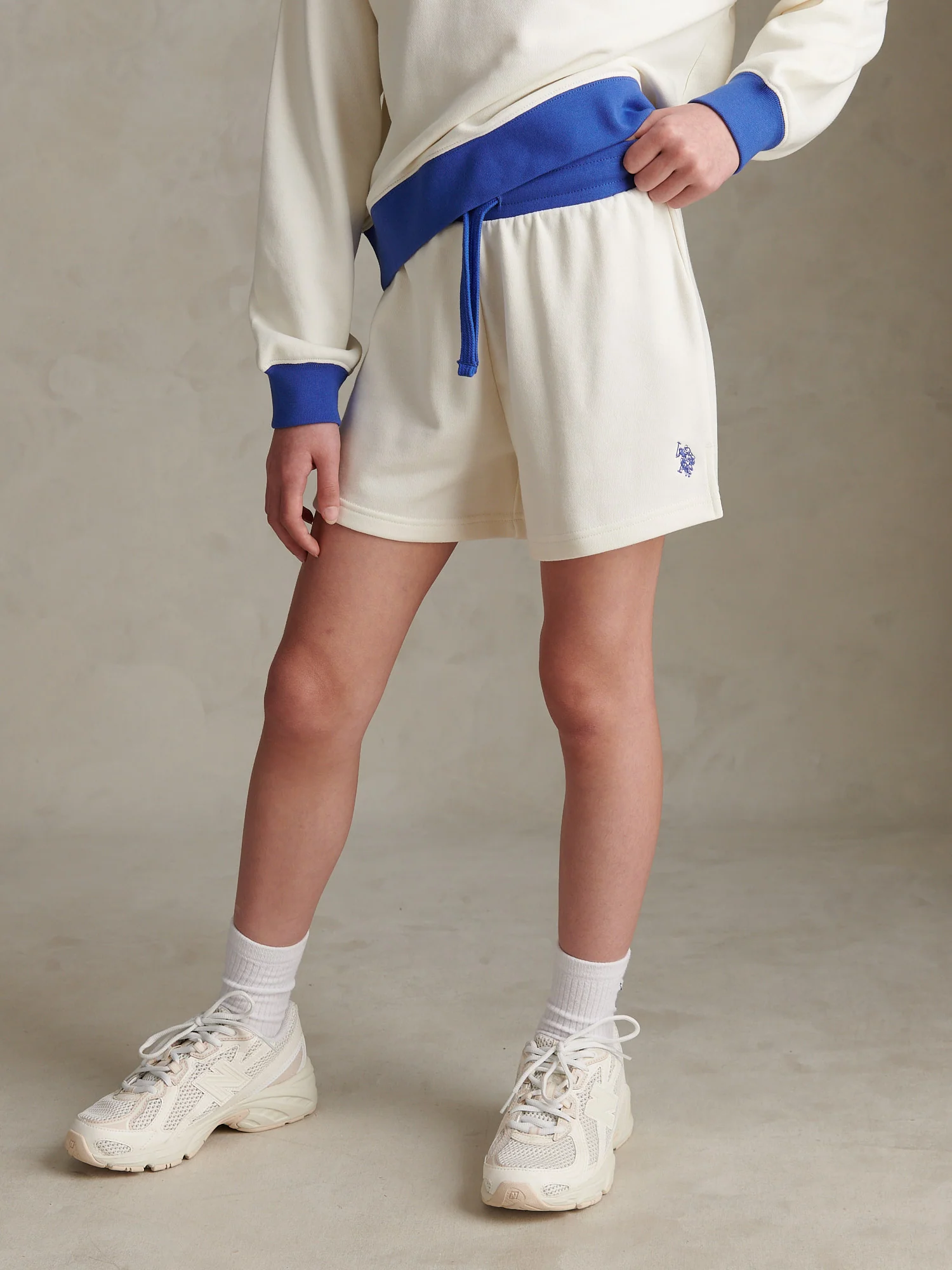Girls Colour Block Sweat Shorts Marshmallow