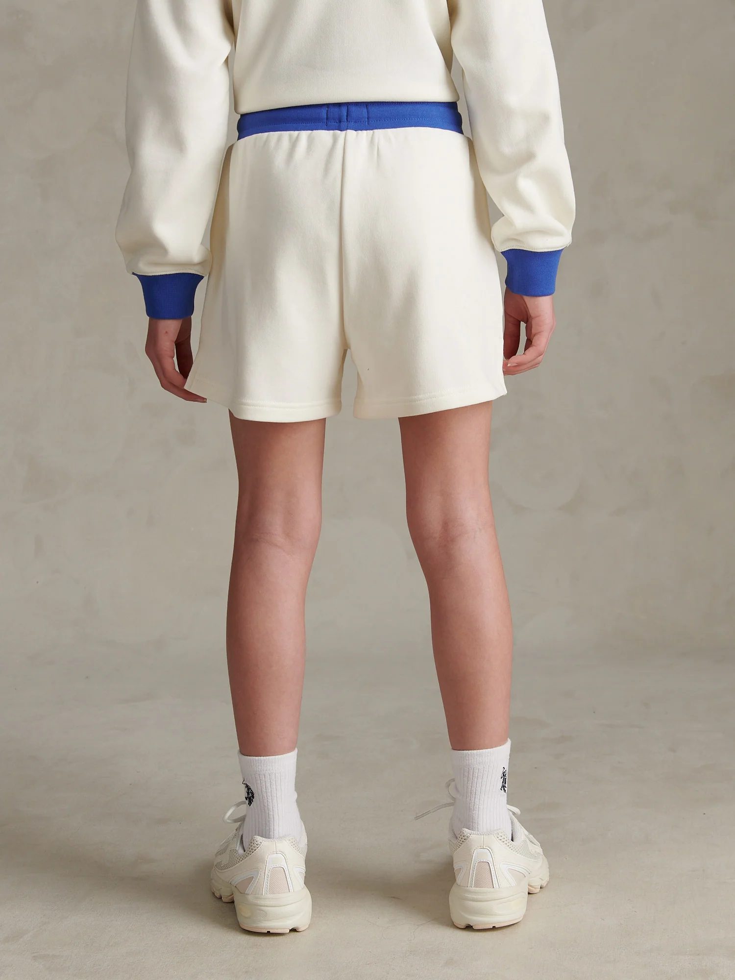 Girls Colour Block Sweat Shorts Marshmallow - Image 4