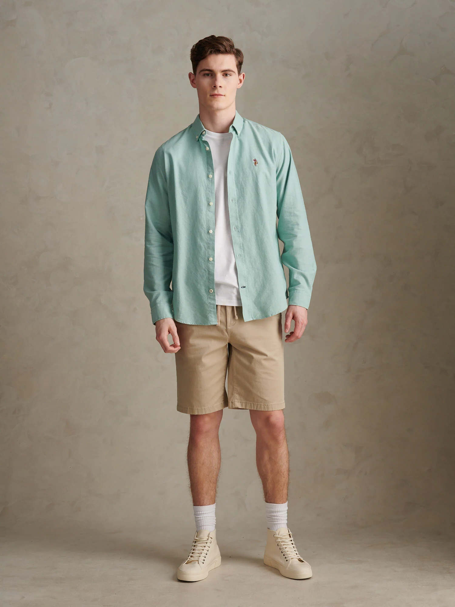 Mens Comfort Waist Classic Chino Shorts Trench Coat - Image 3
