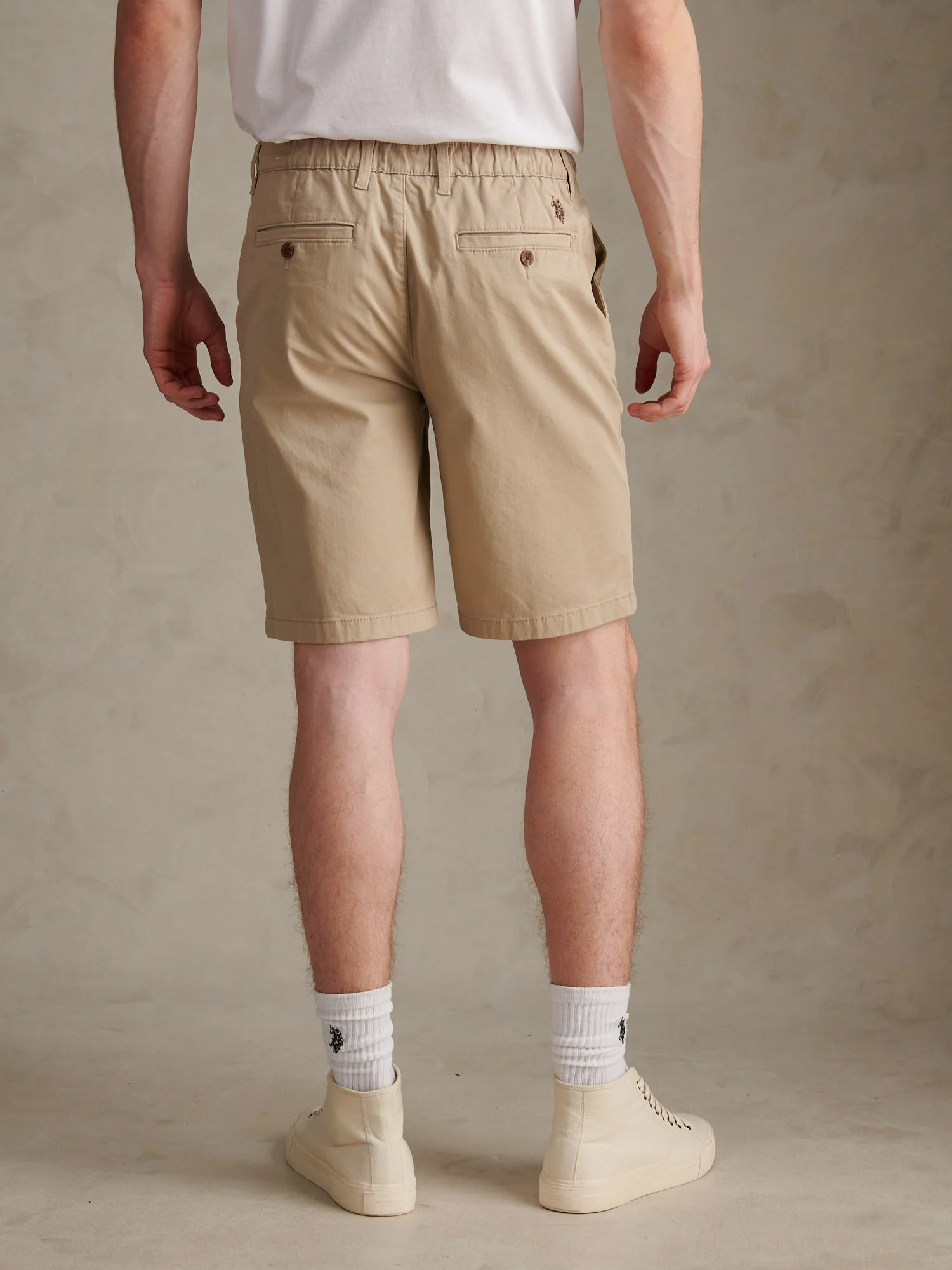 Mens Comfort Waist Classic Chino Shorts Trench Coat - Image 4