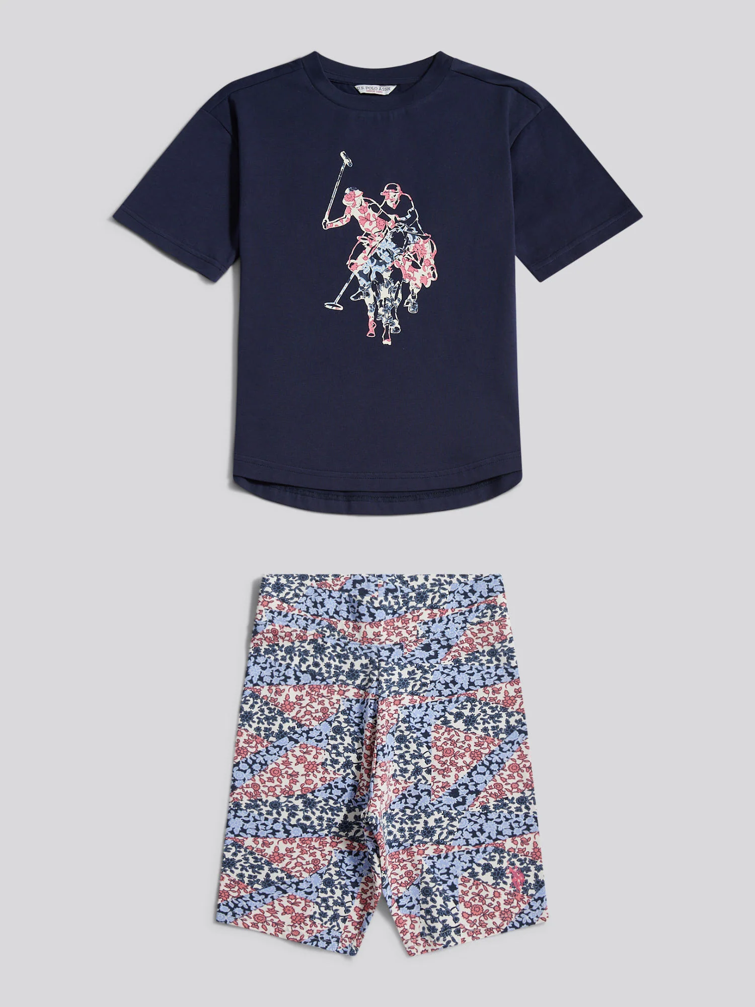 Girls Drop Hem T-Shirt & Cycling Short Set Bubblegum - Image 7