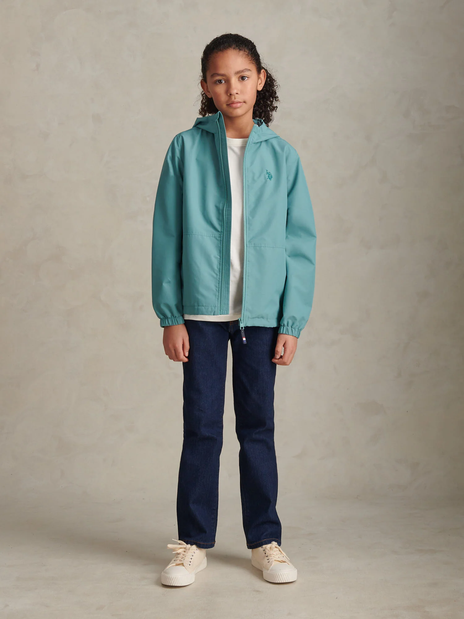 Boys Mesh Lined Hooded Windbreaker Arctic - Image 3