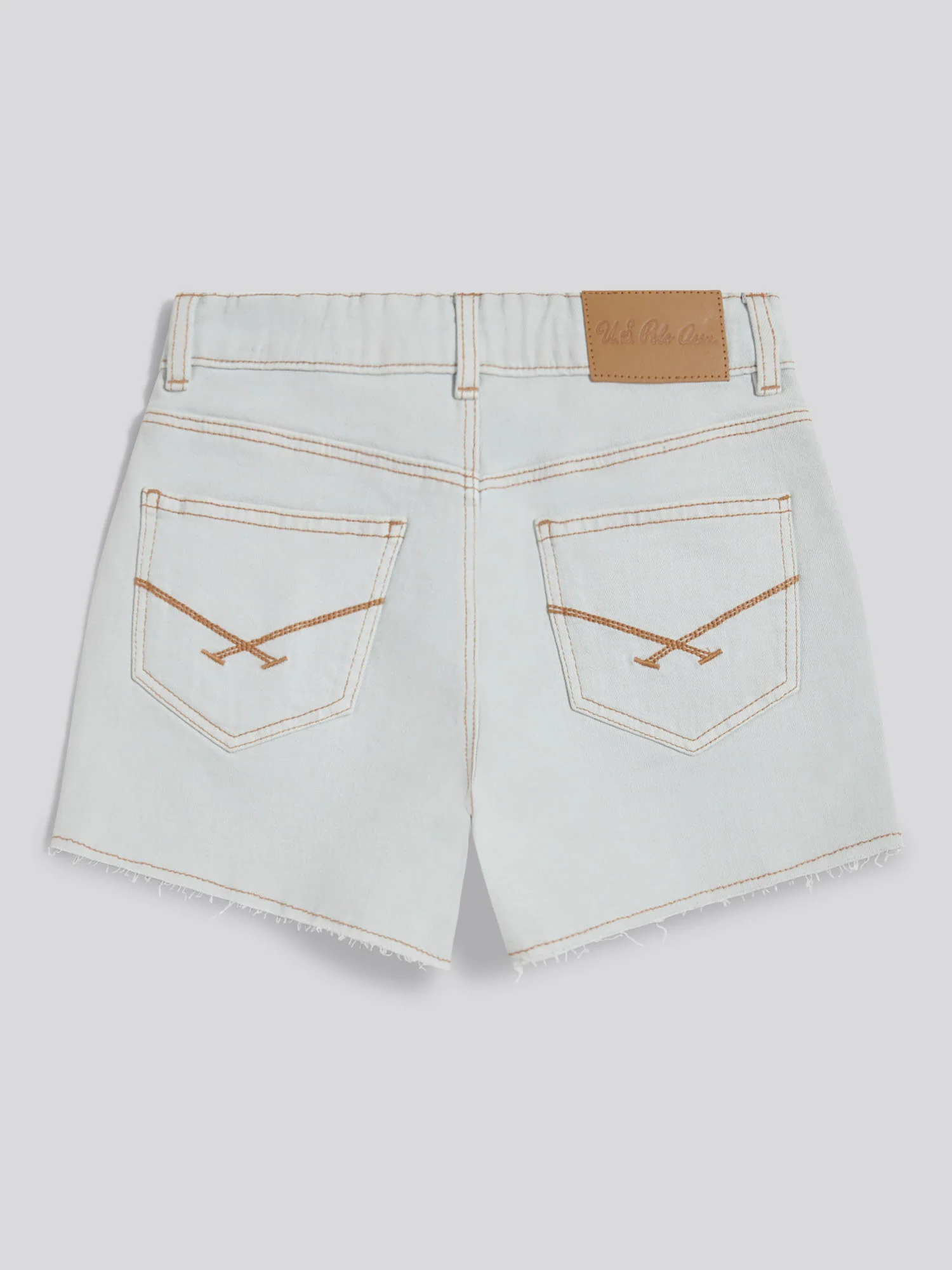 Girls Pleat Detail Denim Shorts Ice White - Image 7