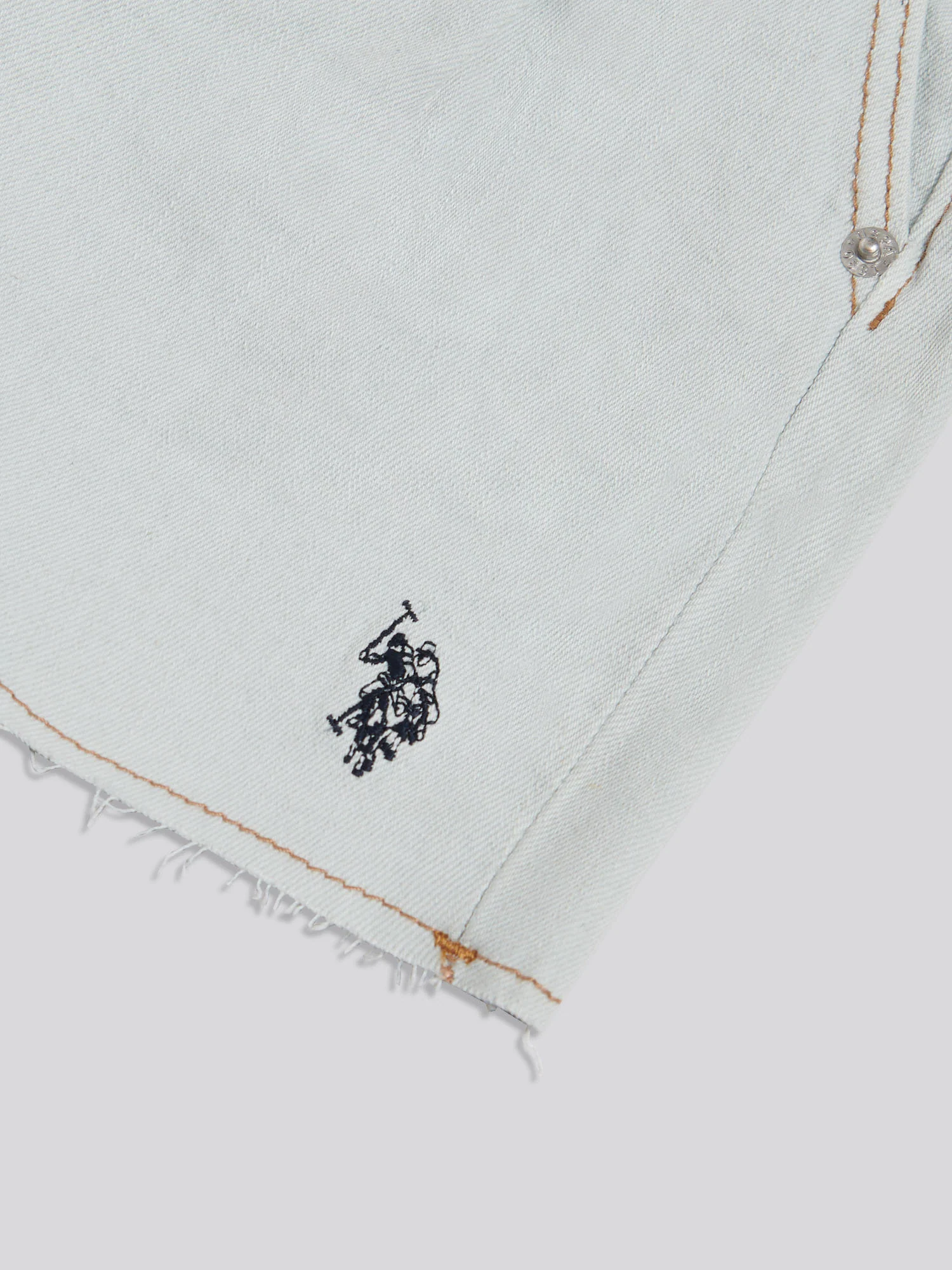 Girls Pleat Detail Denim Shorts Ice White - Image 8