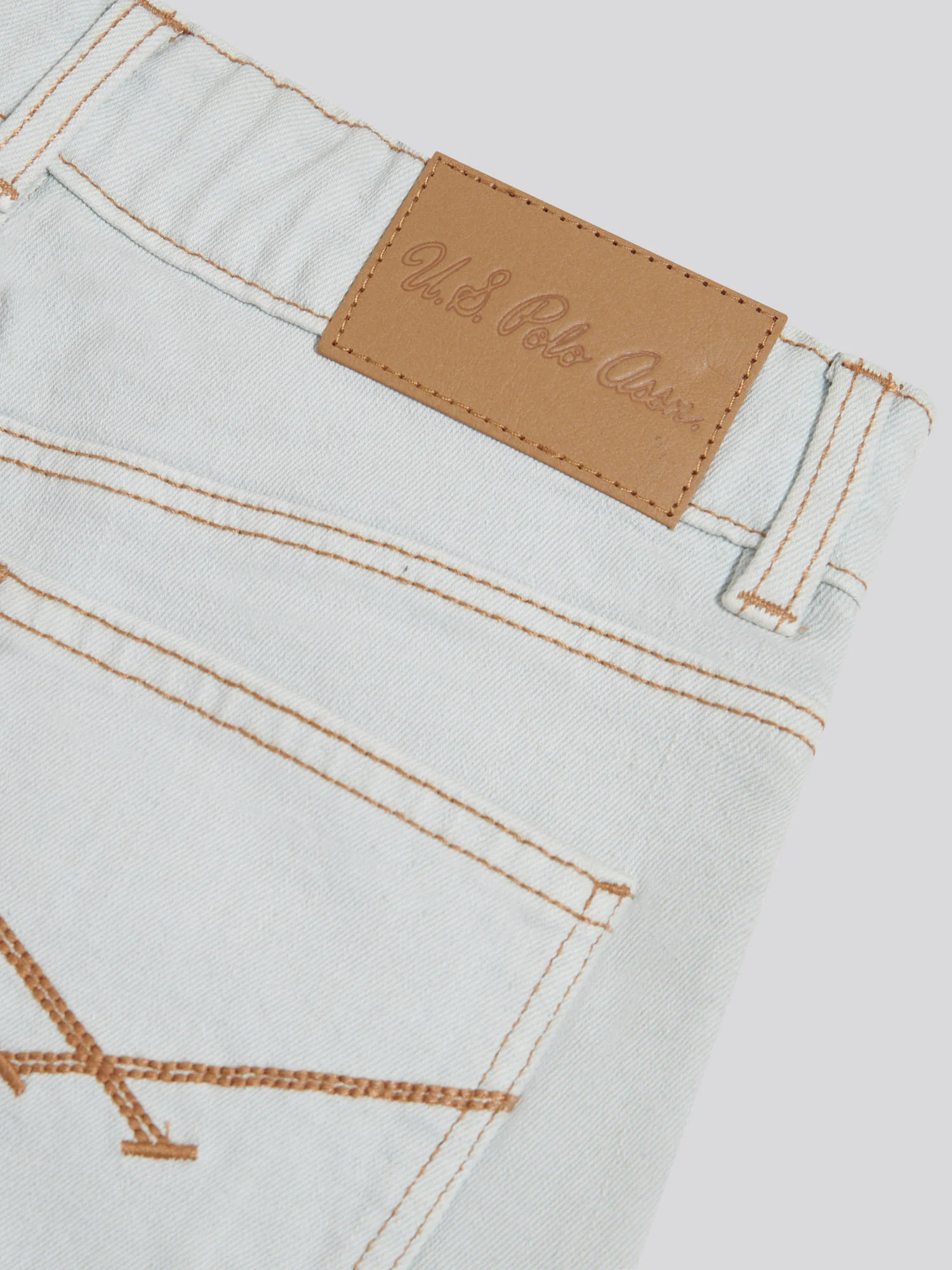 Girls Pleat Detail Denim Shorts Ice White - Image 9