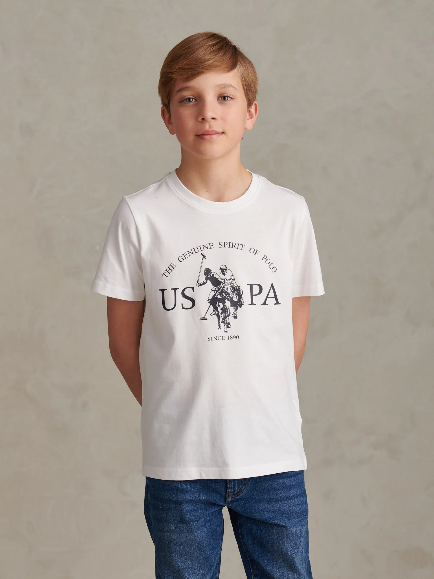 Boys USPA Print Graphic T-Shirt Bright White
