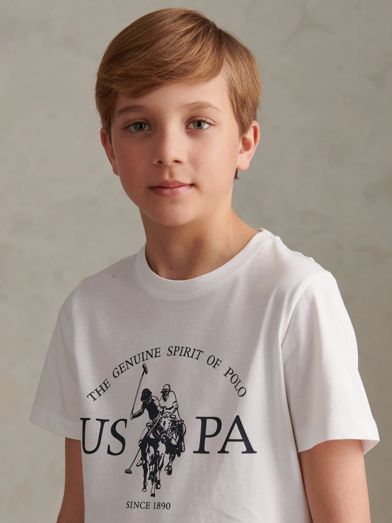 Boys USPA Print Graphic T-Shirt Bright White - Image 2
