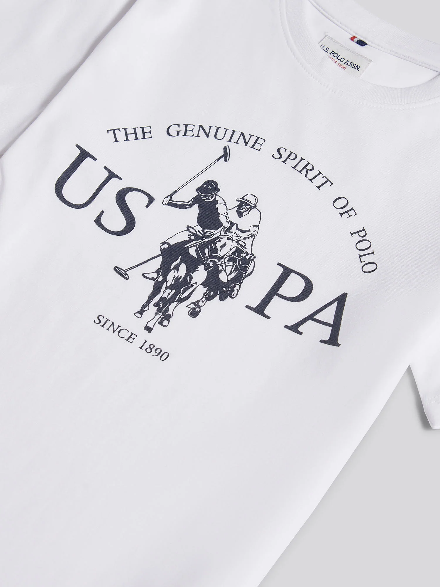 Boys USPA Print Graphic T-Shirt Bright White - Image 7