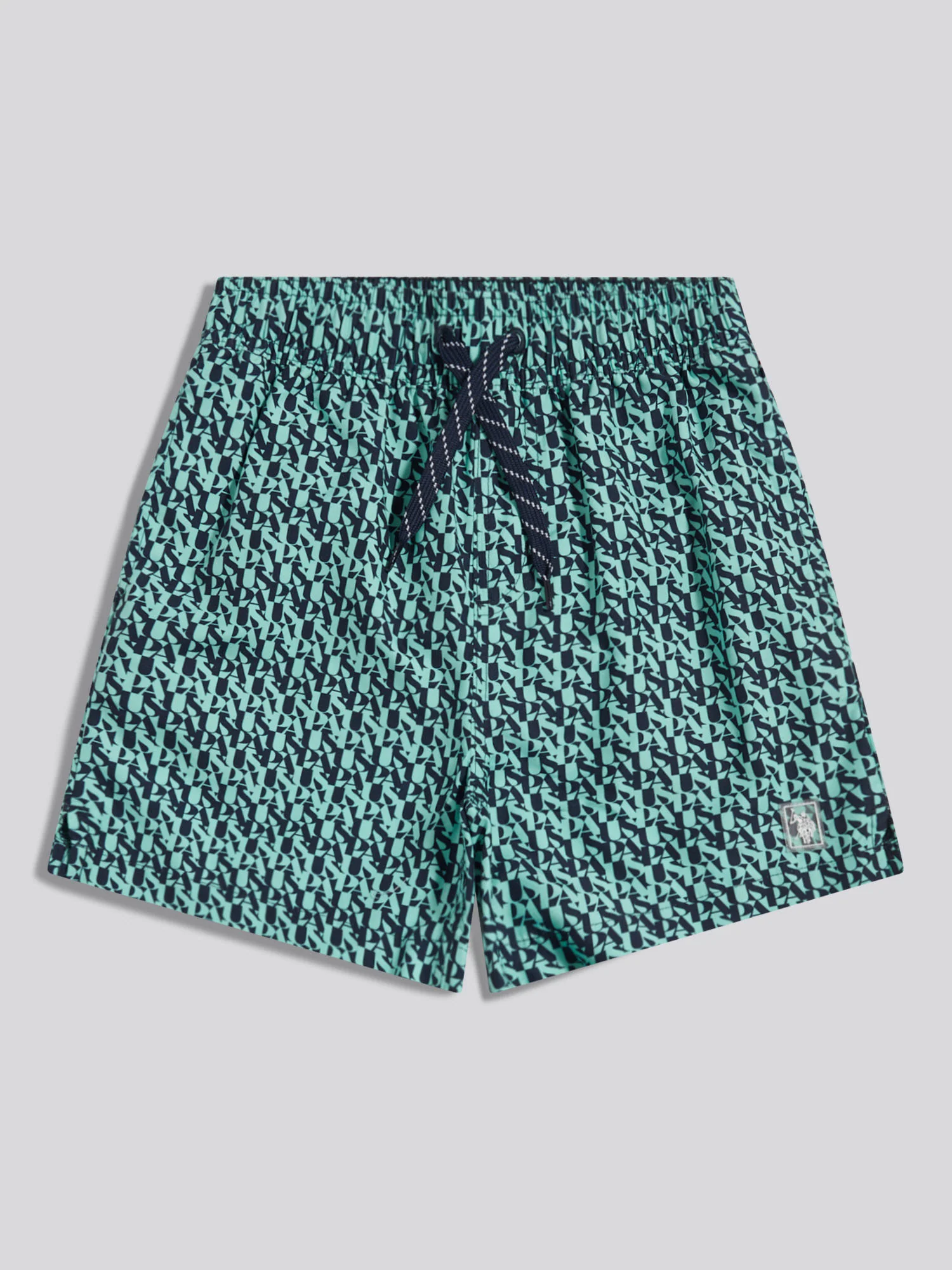 Boys Repeat Print Swim Shorts Ice Green - Image 5