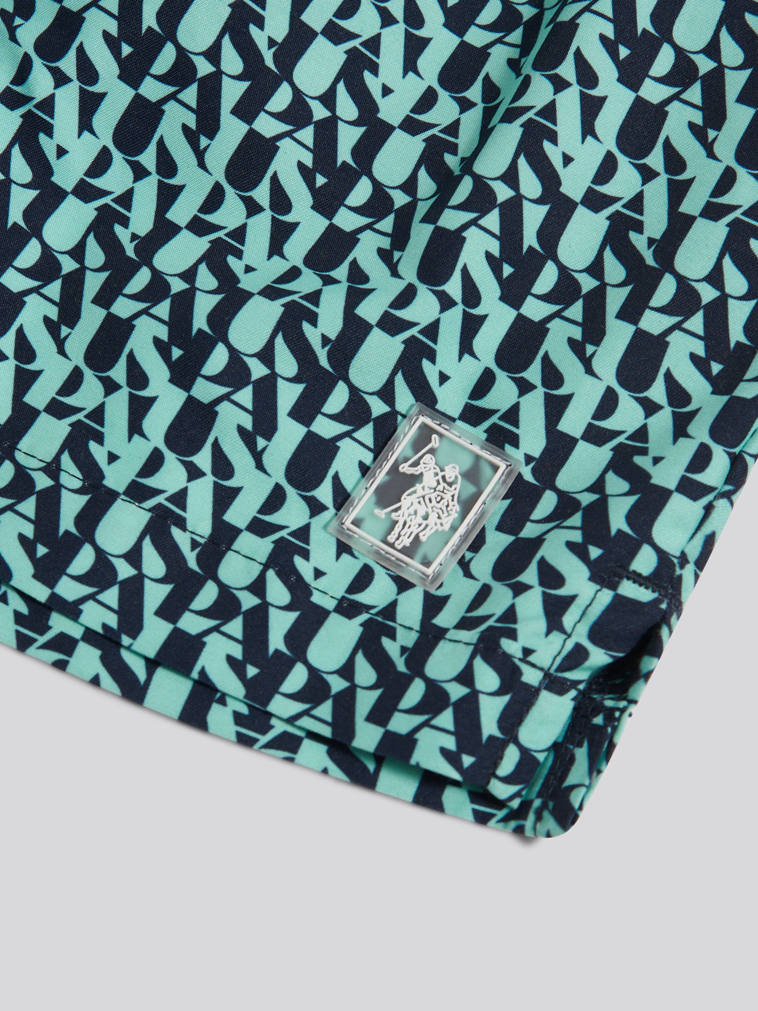 Boys Repeat Print Swim Shorts Ice Green - Image 7