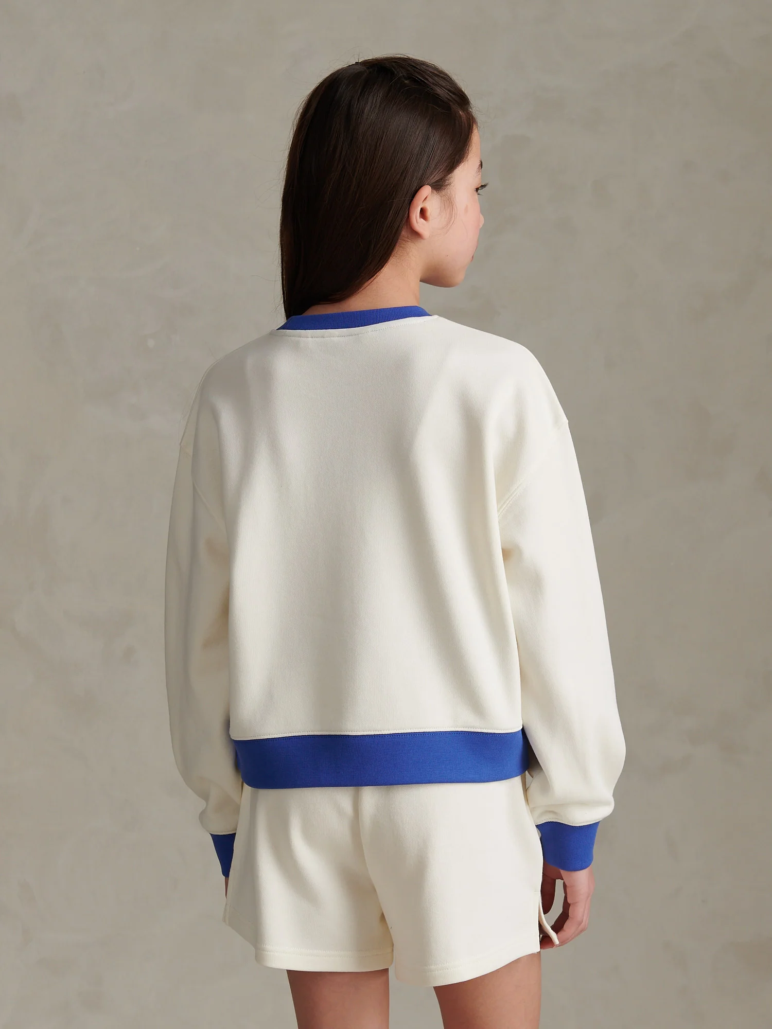 Girls Script Logo Crew Sweatshirt Marshmallow - Image 4