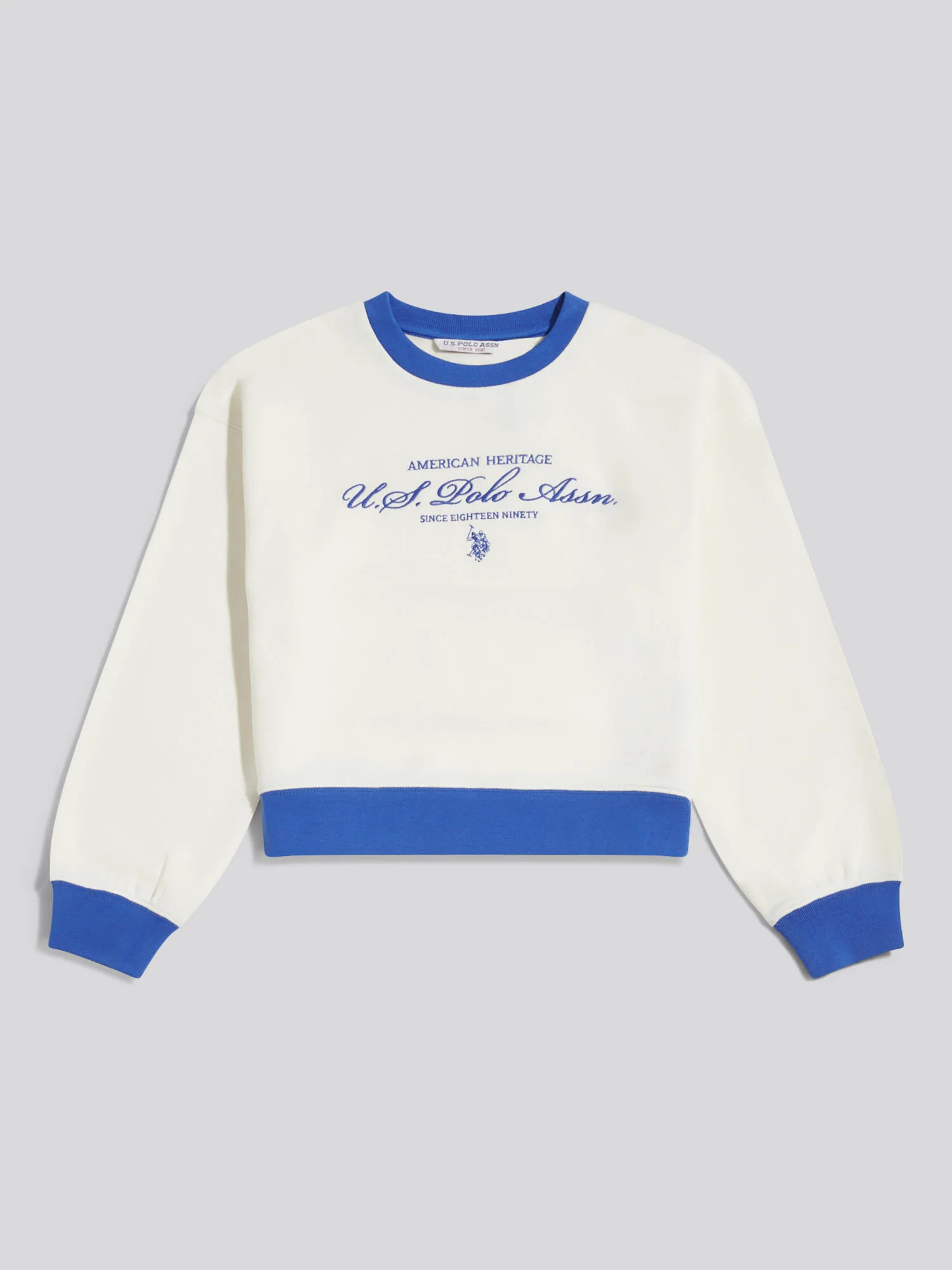 Girls Script Logo Crew Sweatshirt Marshmallow - Image 5