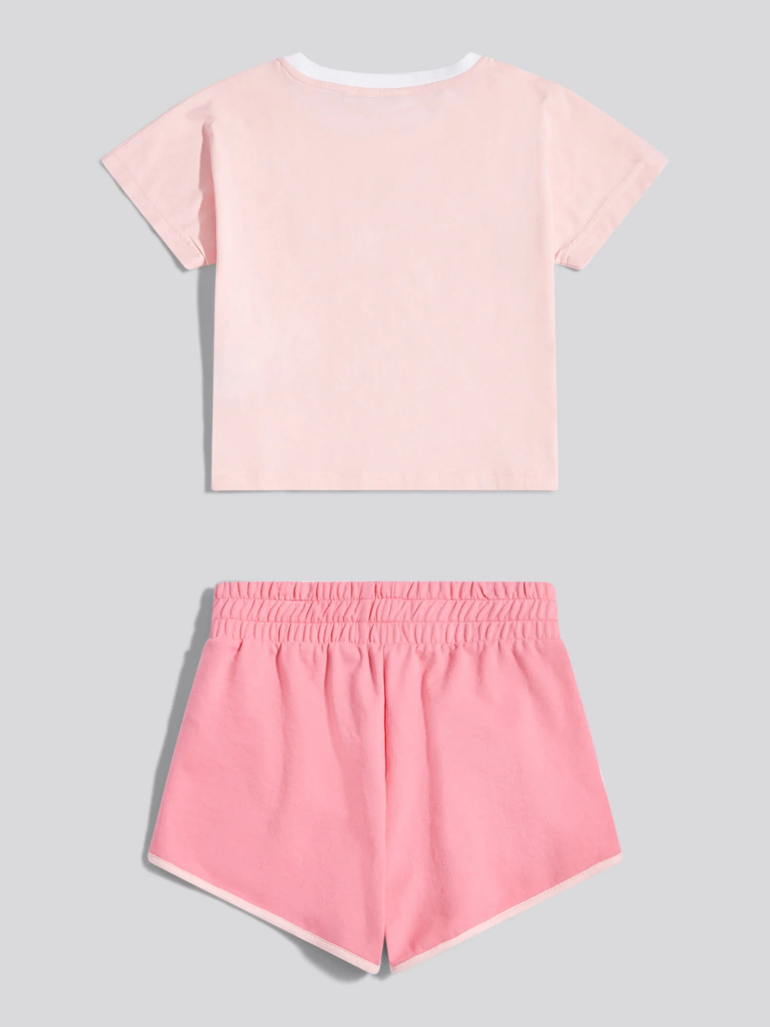 Girls Script Graphic T-Shirt & Sweat Short Set Bubblegum - Image 6