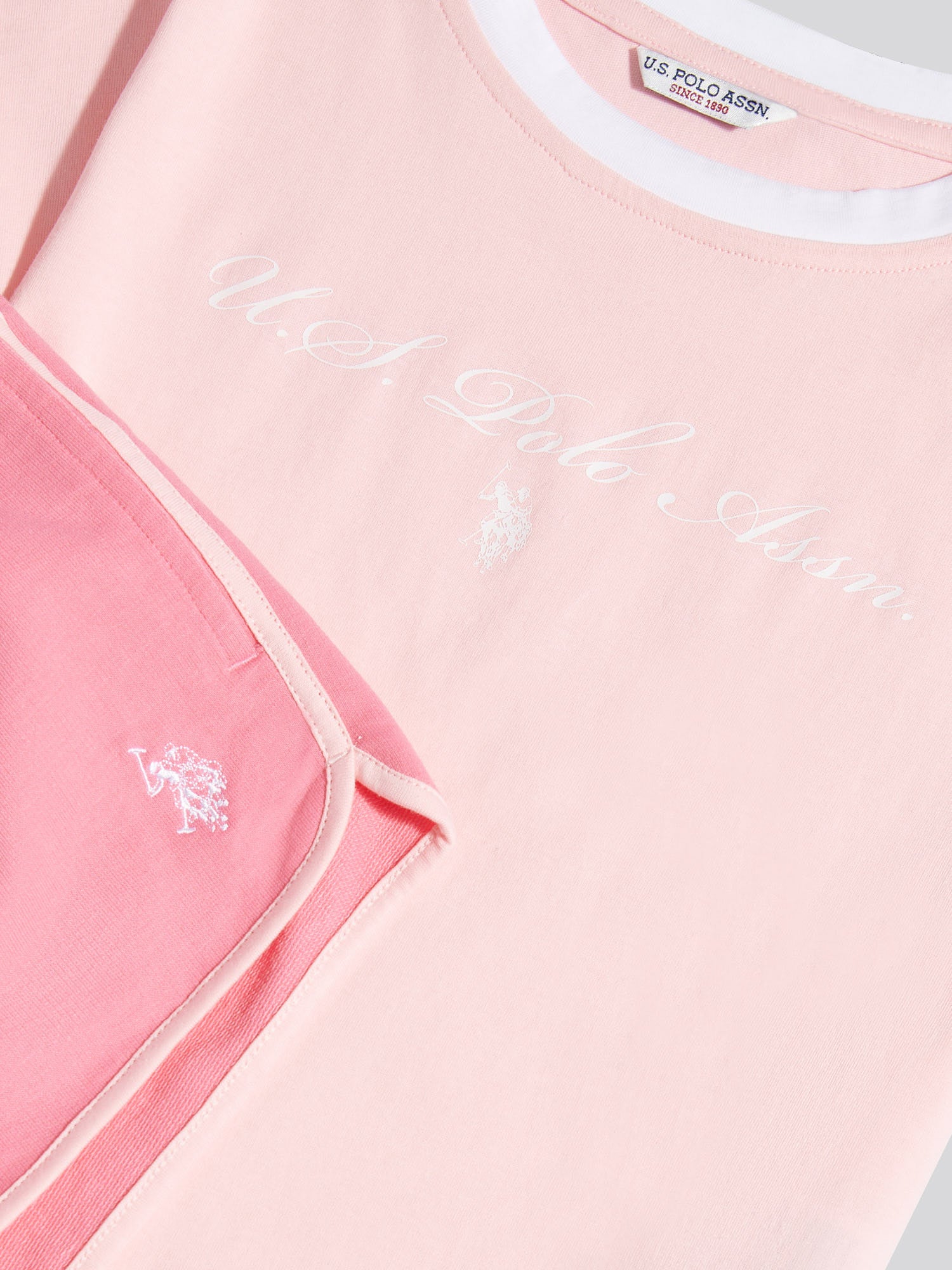 Girls Script Graphic T-Shirt & Sweat Short Set Bubblegum - Image 7