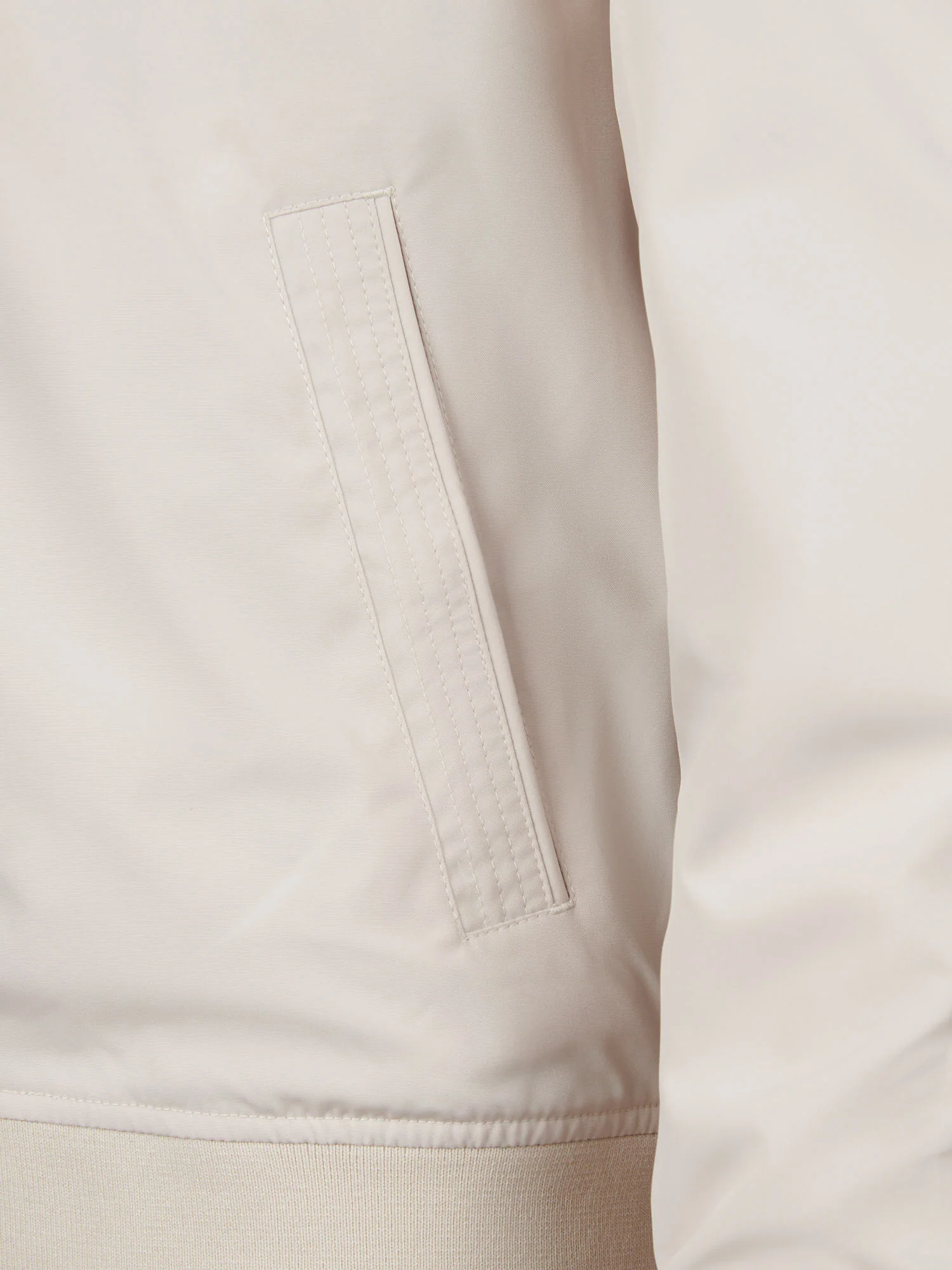 Mens Jersey Lined Smart Bomber Jacket Beige - Image 10