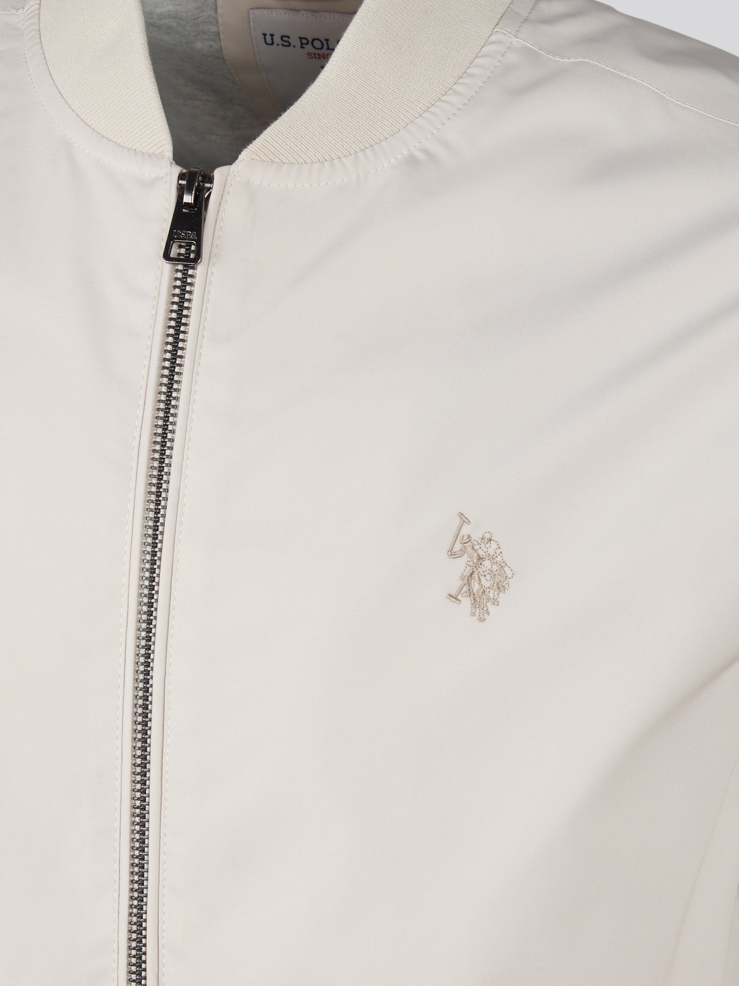 Mens Jersey Lined Smart Bomber Jacket Beige - Image 9