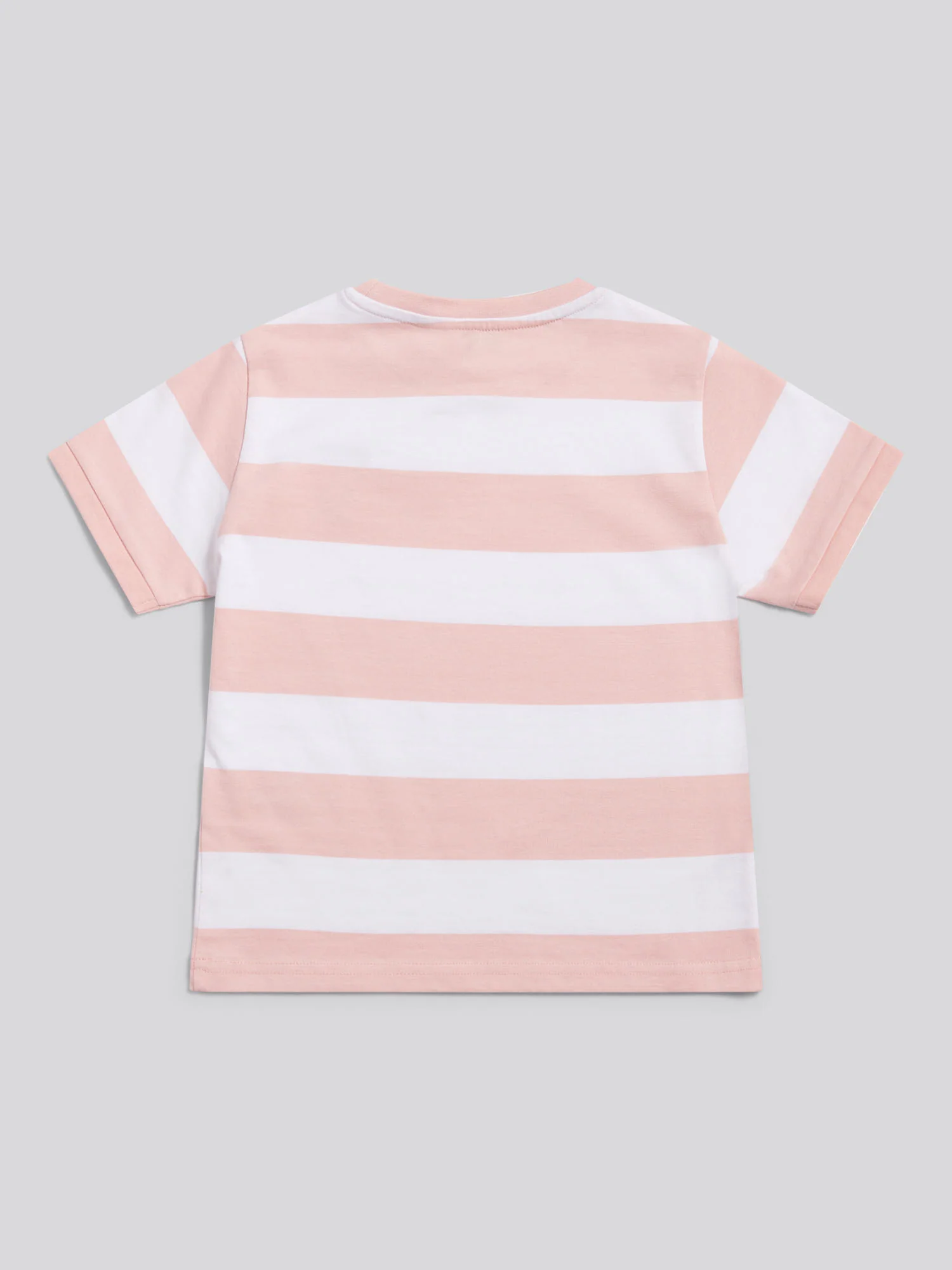 Girls Stripe Logo T-Shirt Crystal Rose - Image 6