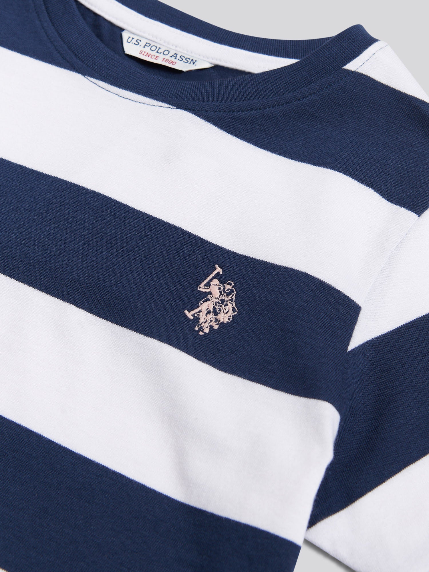 Girls Stripe Logo T-Shirt Navy Iris - Image 7