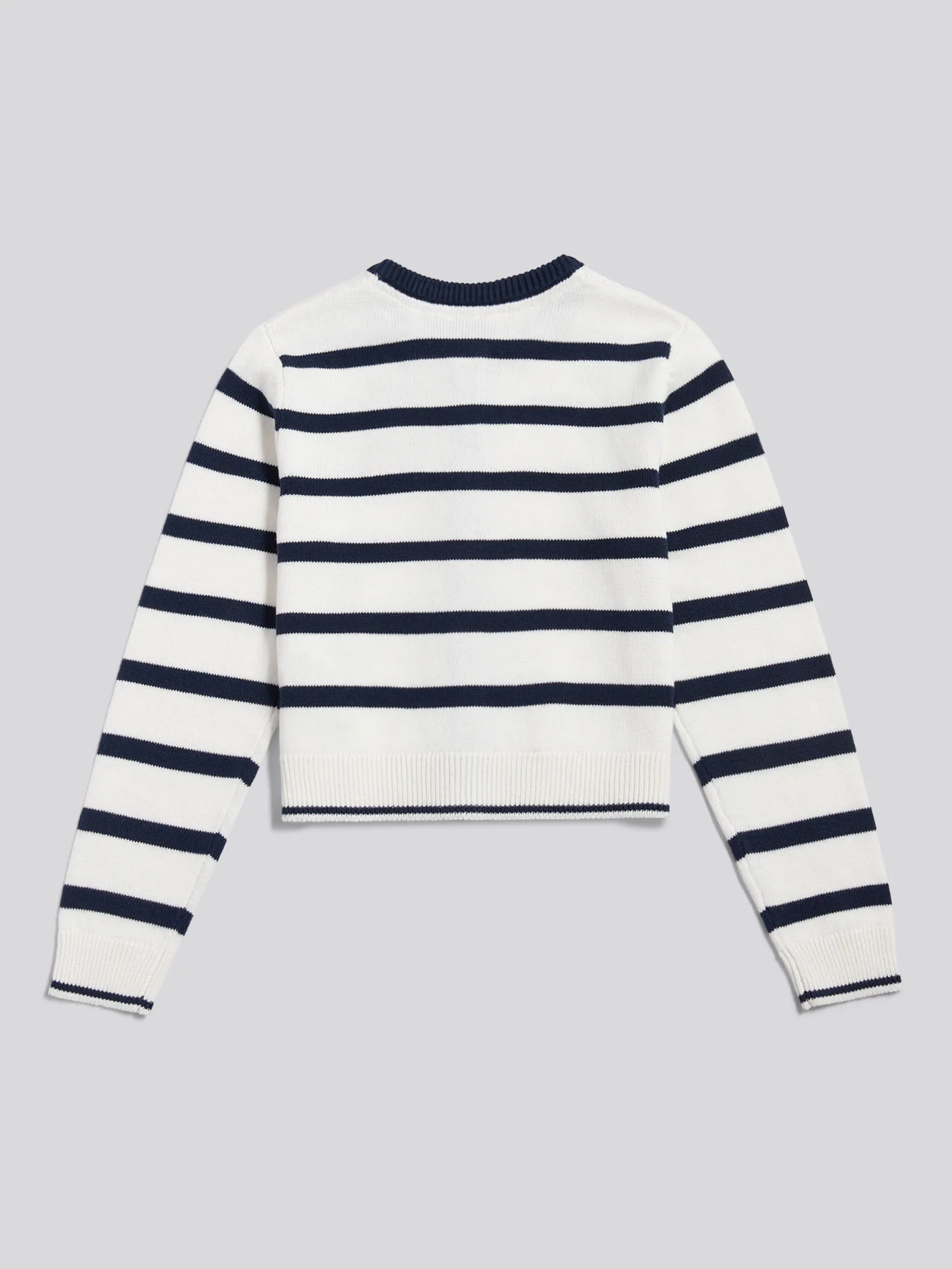 Girls Striped Knit Cardigan Bright White - Image 6