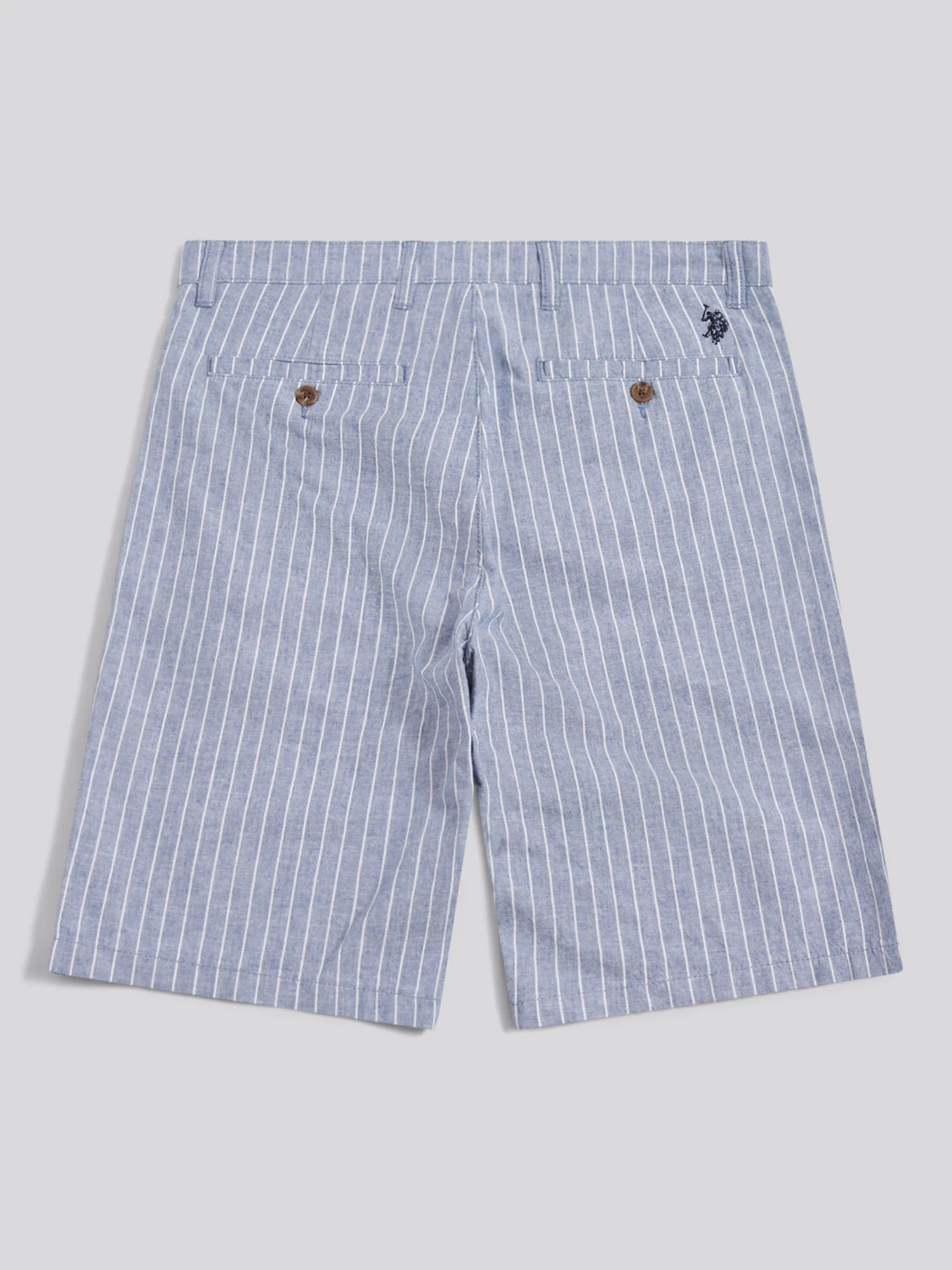 Mens Striped Linen Blend Chino Short Blue Horizon - Image 6
