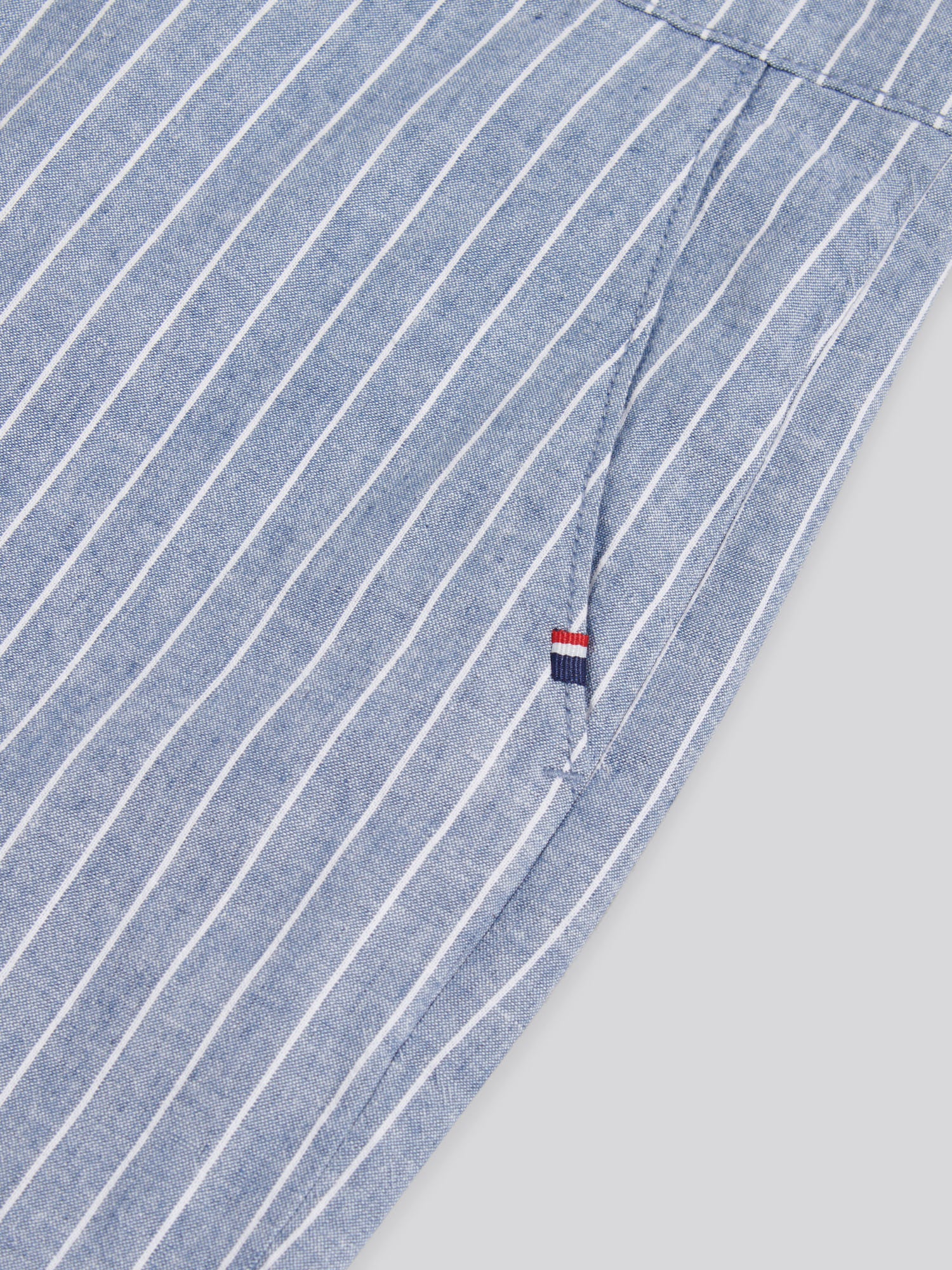 Mens Striped Linen Blend Chino Short Blue Horizon - Image 8