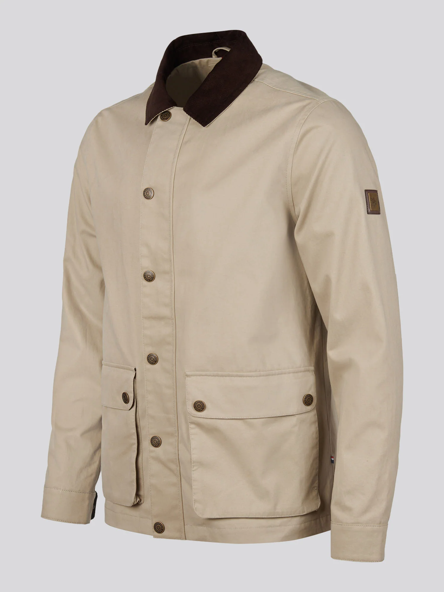 Mens Textured Collared Jacket Trench Coat - Image 2