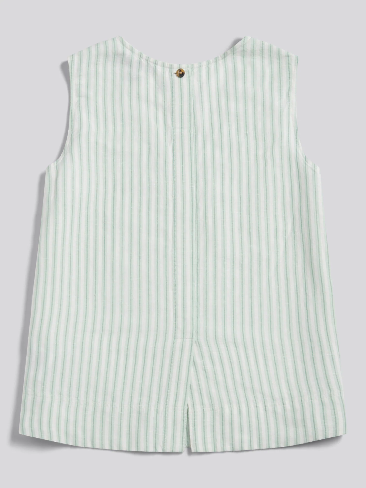 Womens Linen Blend Stripe V-Neck Shell Top Misty Jade - Image 6