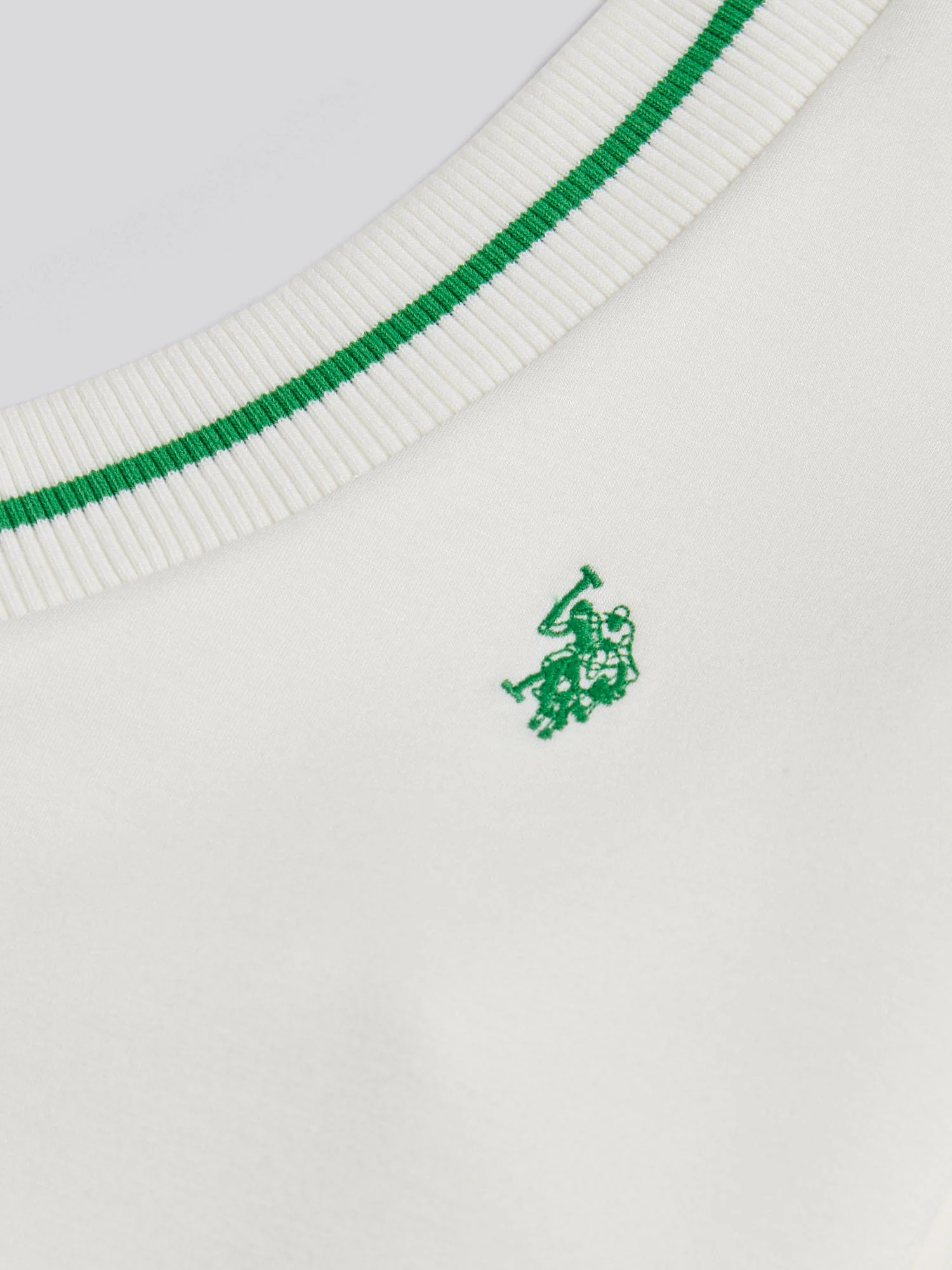 Womens Tipped V Neck Sweatshirt Marshmallow - Image 8