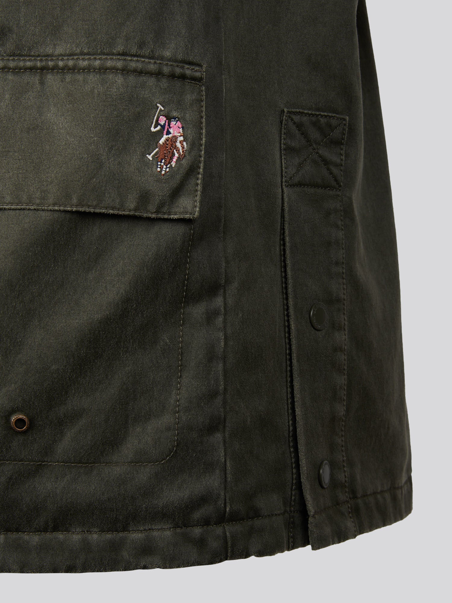 Womens Waxed Cotton Short Parka Chimera - Image 11