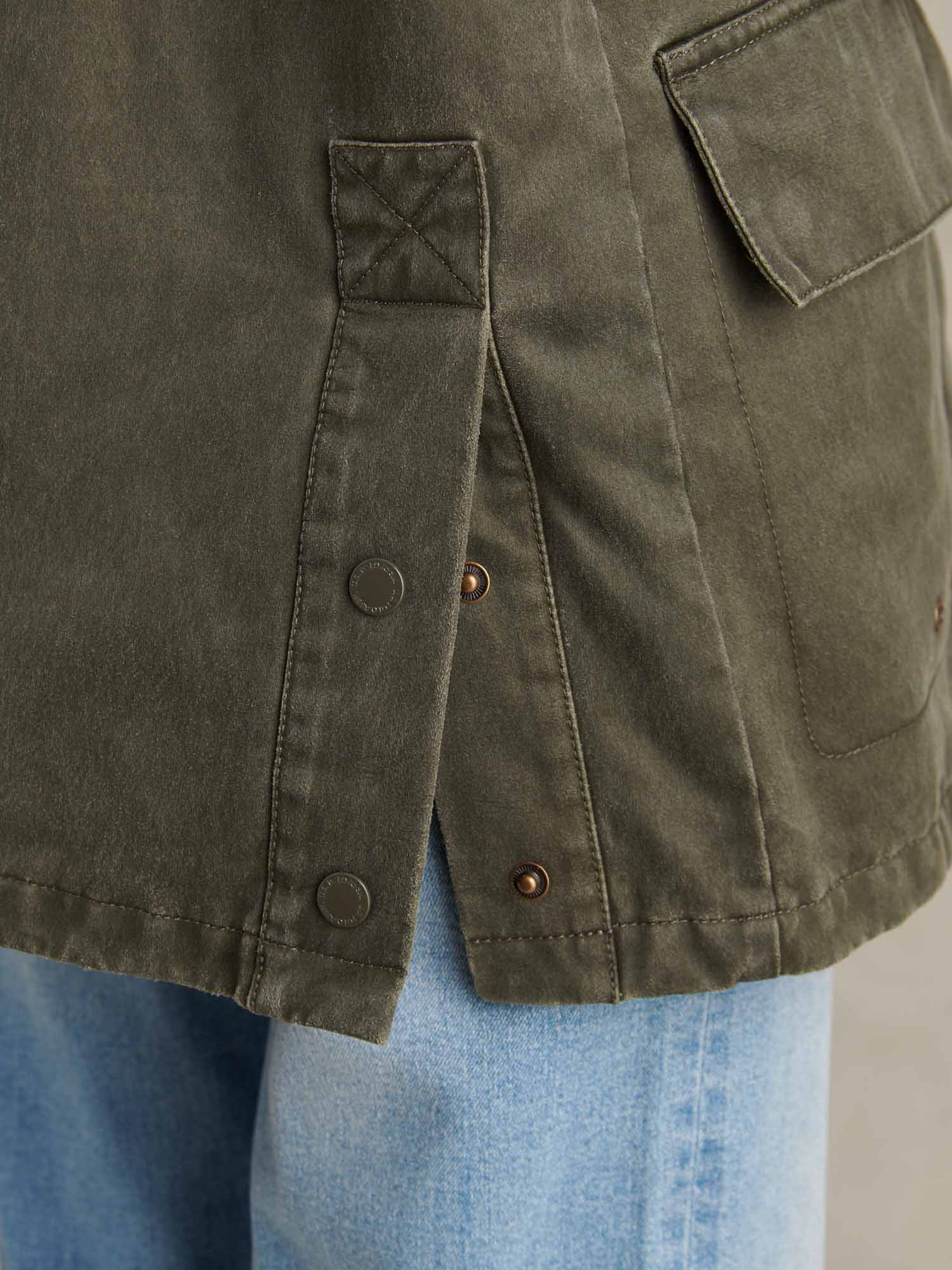 Womens Waxed Cotton Short Parka Chimera - Image 4