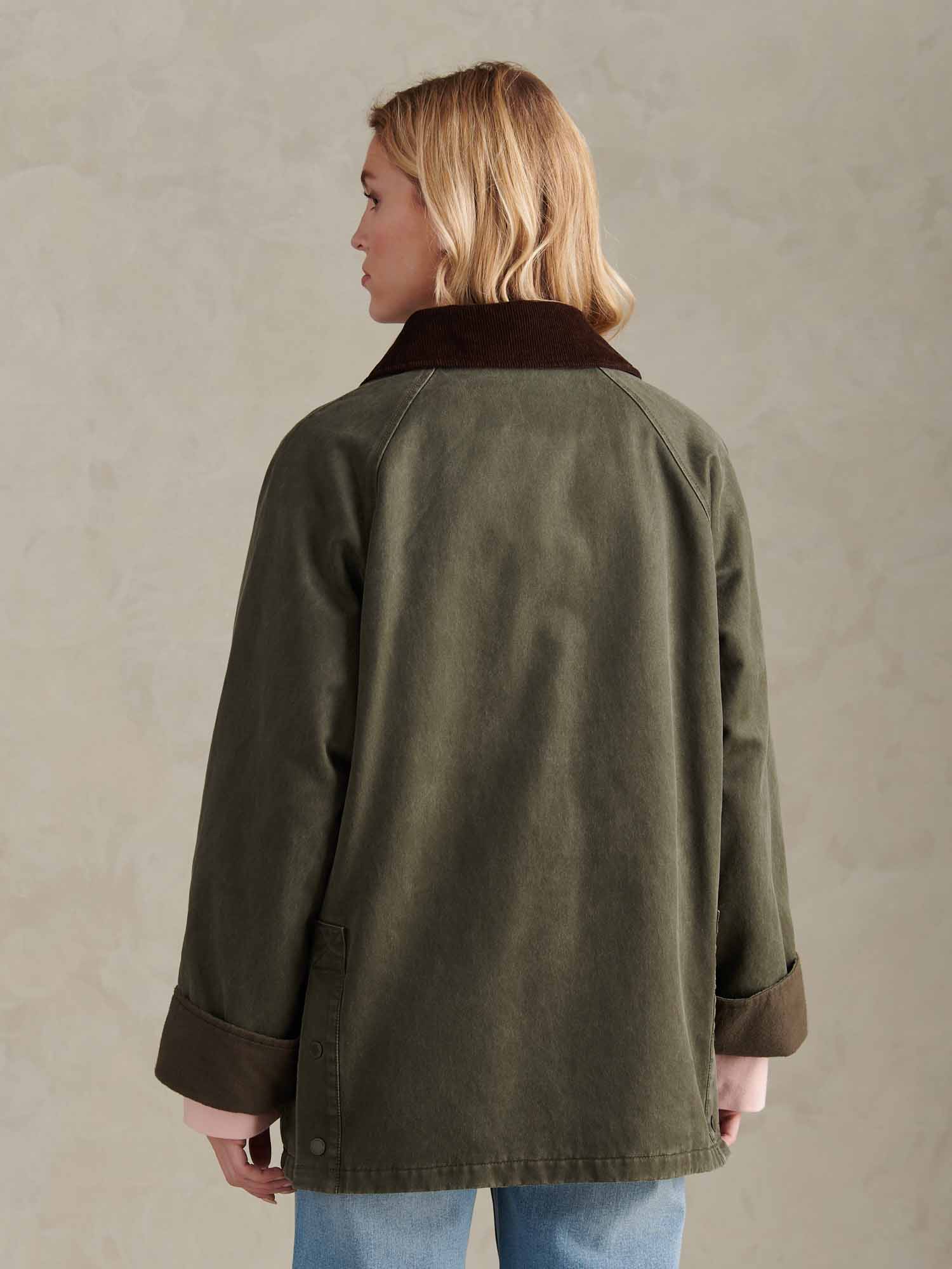Womens Waxed Cotton Short Parka Chimera - Image 5