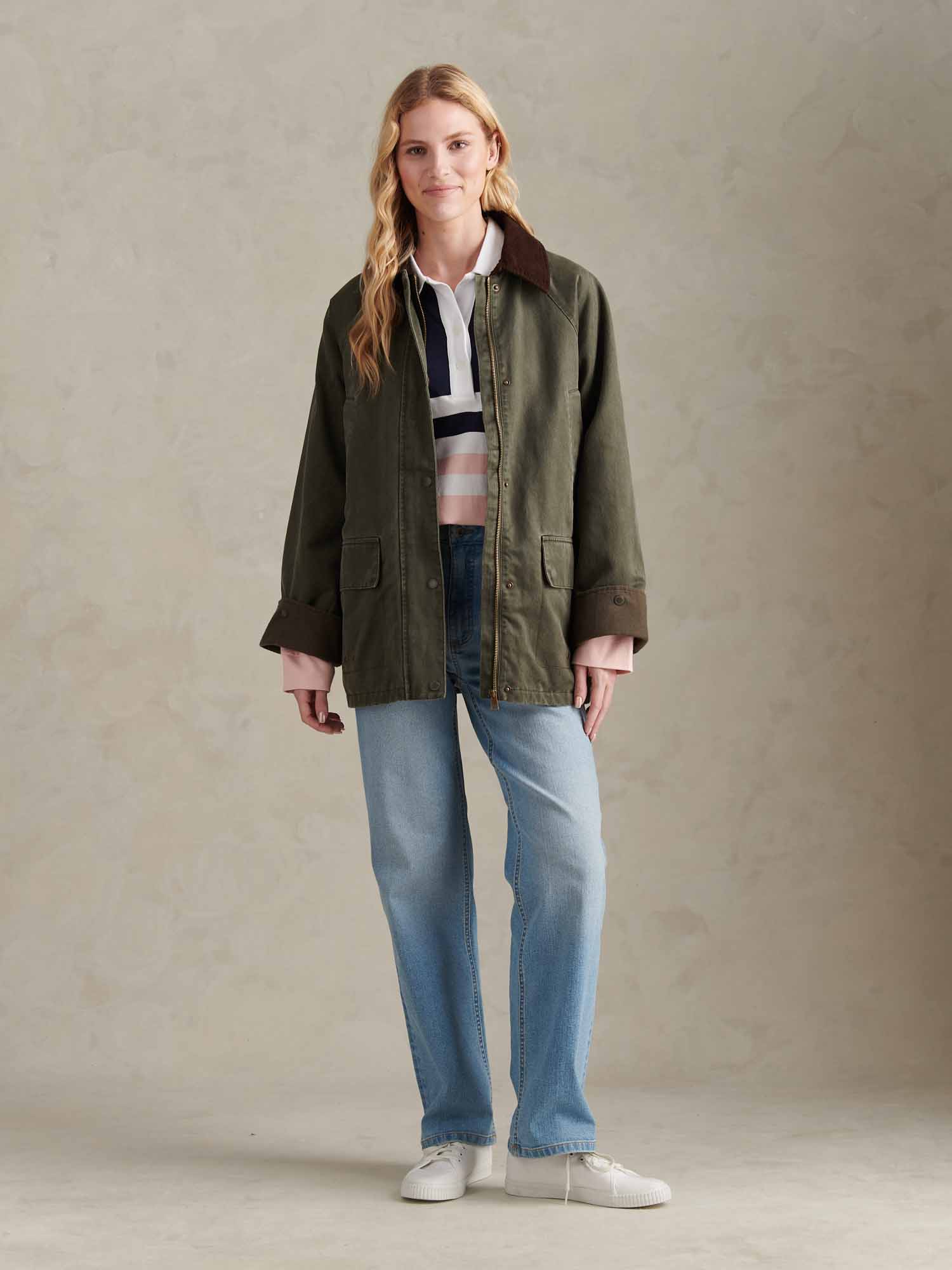 Womens Waxed Cotton Short Parka Chimera - Image 6