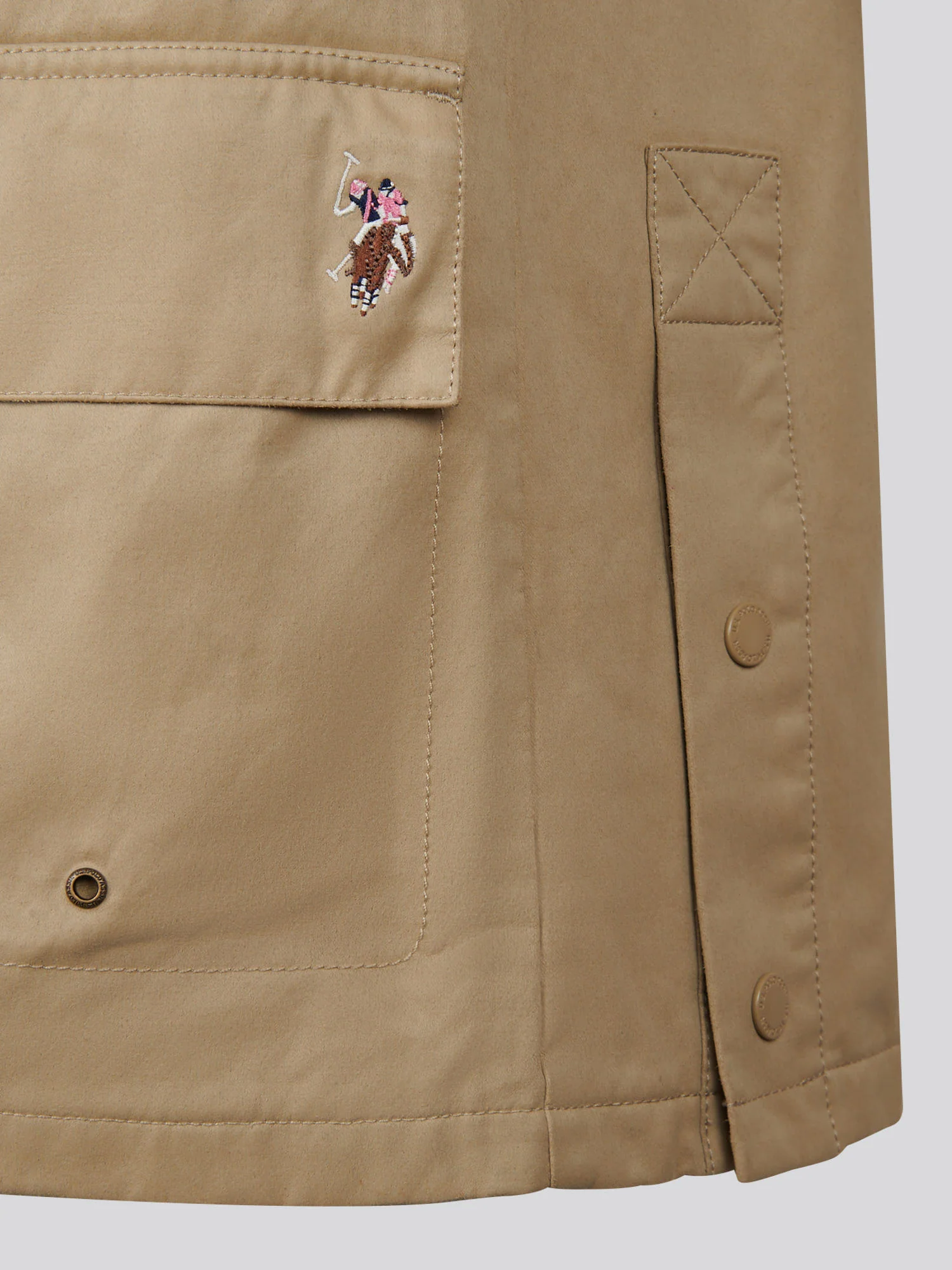 Womens Waxed Cotton Short Parka Trench Coat - Image 12