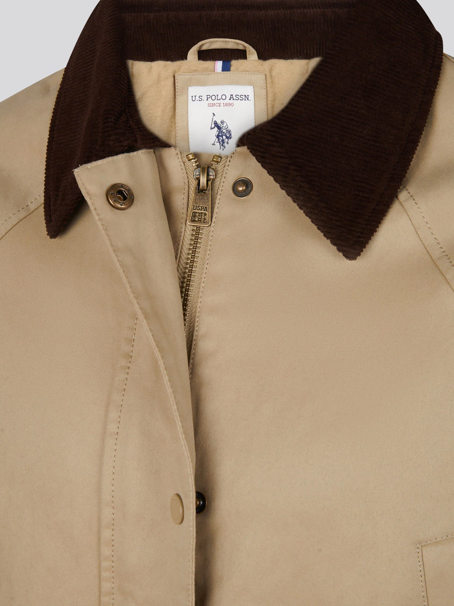 Womens Waxed Cotton Short Parka Trench Coat - Image 13